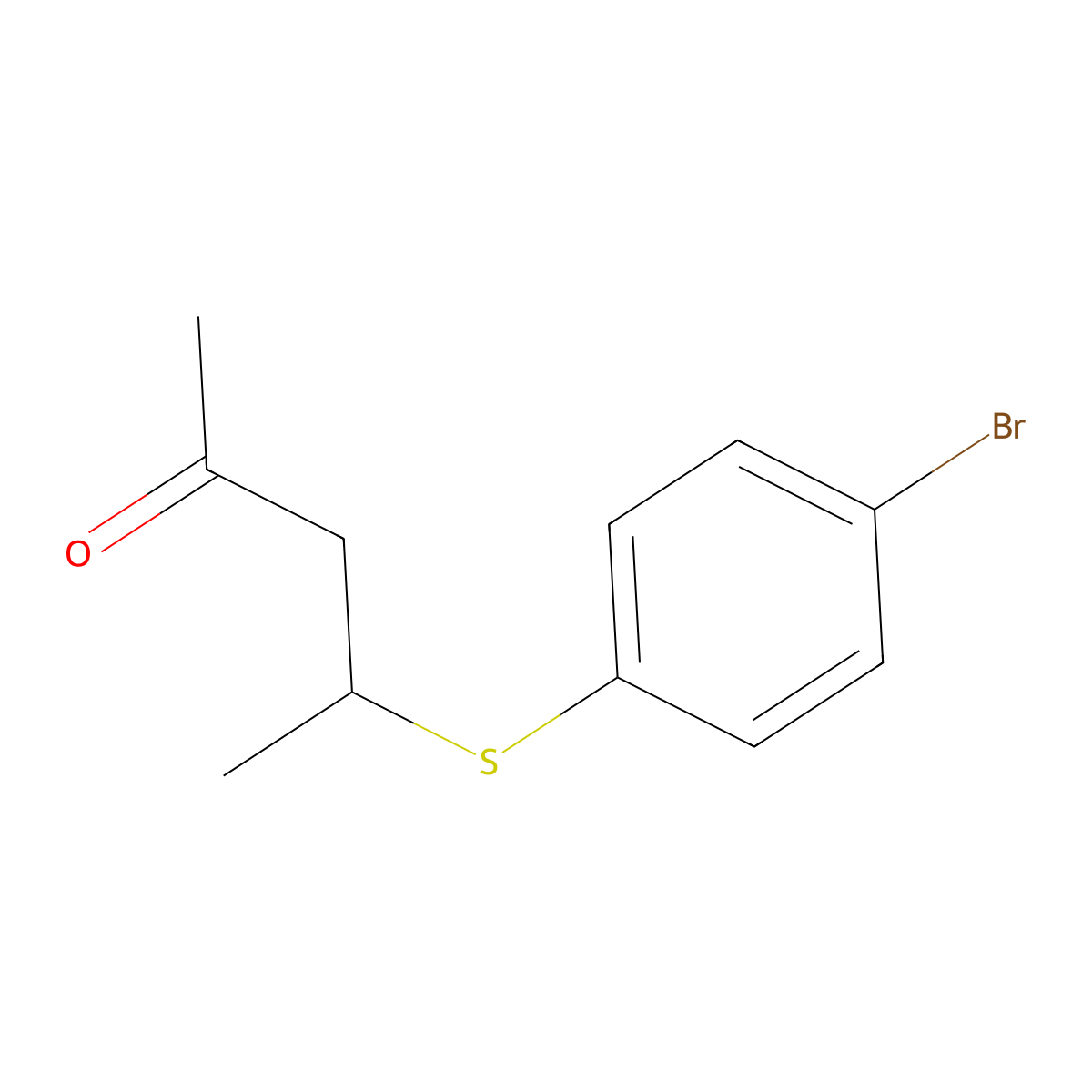 4-((4-Bromophenyl)thio)pentan-2-one molecular structure, CAS 1344255-72-6