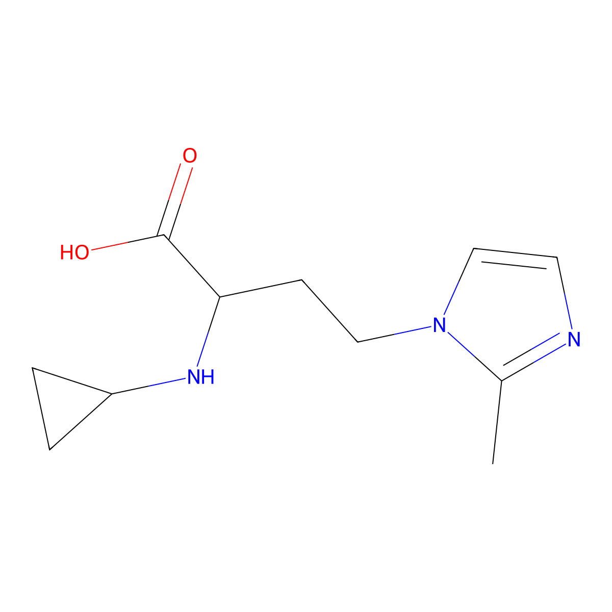 2-(Cyclopropylamino)-4-(2-methyl-1h-imidazol-1-yl)butanoic acid molecular structure, CAS 1344257-46-0