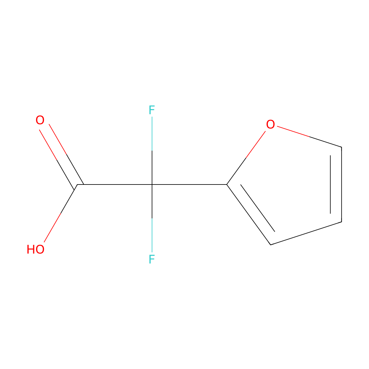 2,2-Difluoro-2-(furan-2-yl)acetic acid molecular structure, CAS 1344257-62-0
