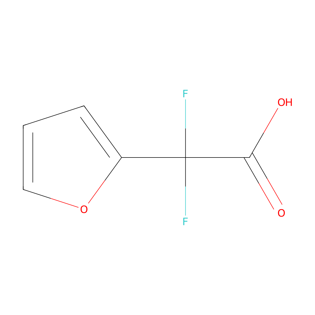 2,2-Difluoro-2-(furan-2-yl)acetic acid molecular structure, CAS 1344257-62-0