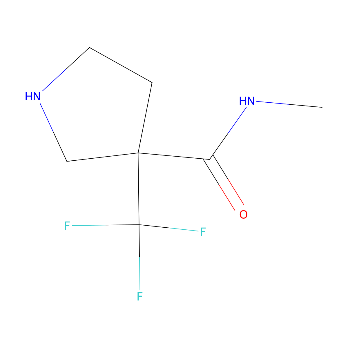 N-methyl-3-(trifluoromethyl)pyrrolidine-3-carboxamide molecular structure, CAS 1344258-58-7