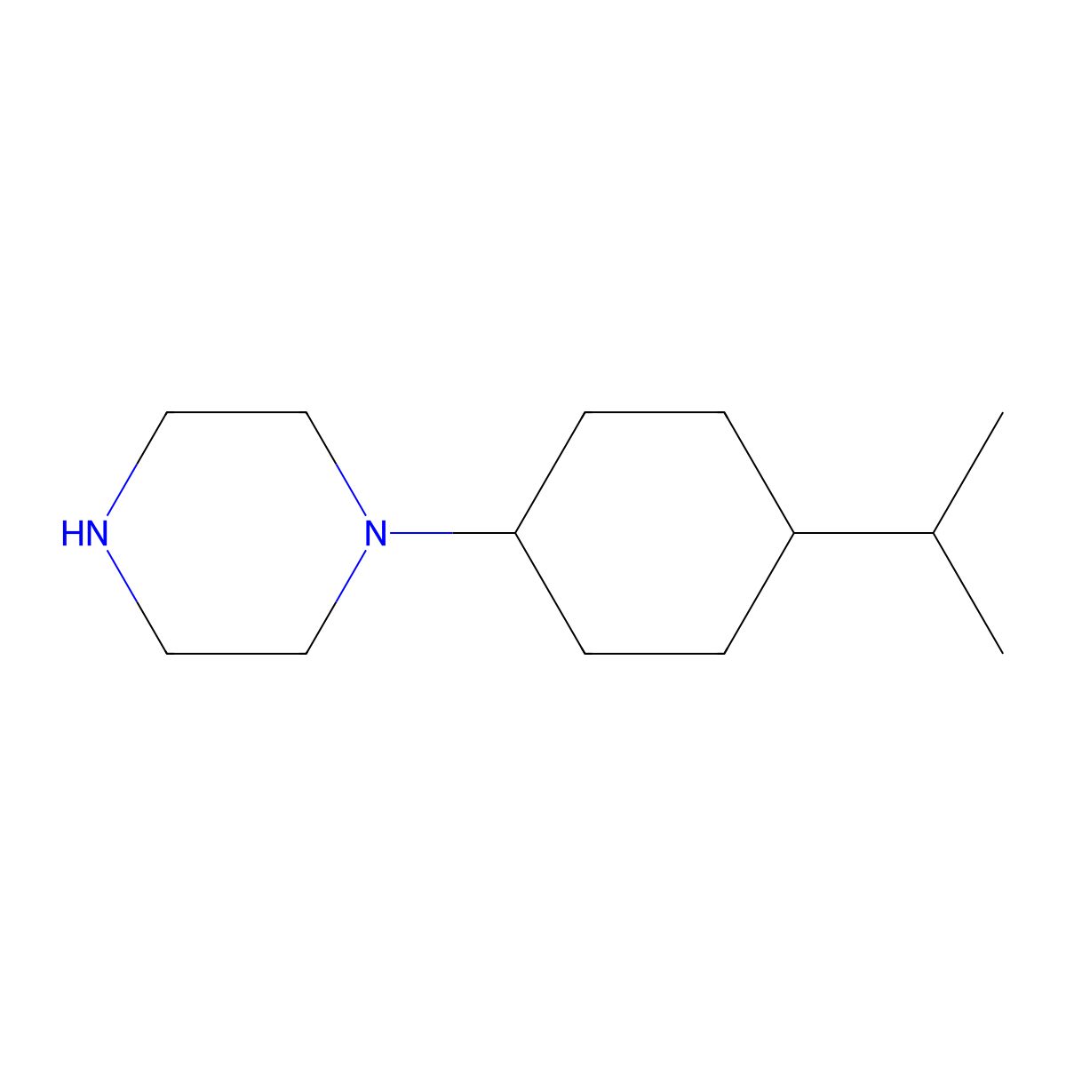 1-[4-(Propan-2-yl)cyclohexyl]piperazine molecular structure, CAS 1344258-85-0