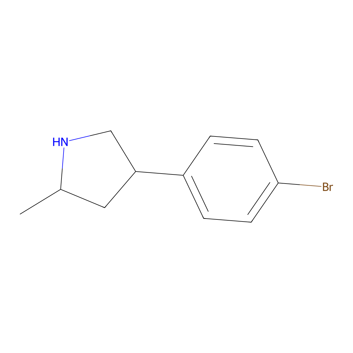 4-(4-Bromophenyl)-2-methylpyrrolidine molecular structure, CAS 1344259-71-7