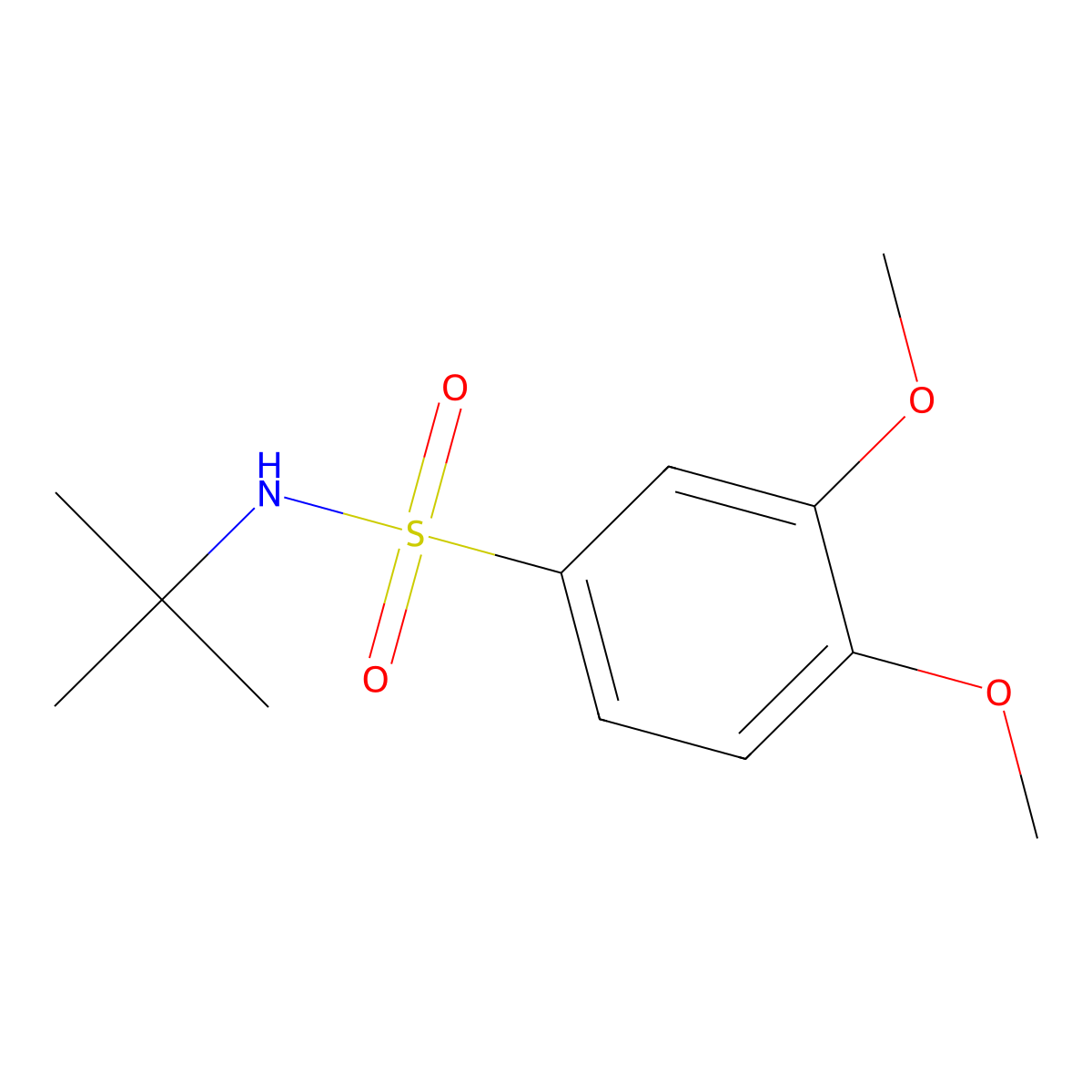 N-(tert-butyl)-3,4-dimethoxybenzenesulfonamide molecular structure, CAS 134426-62-3