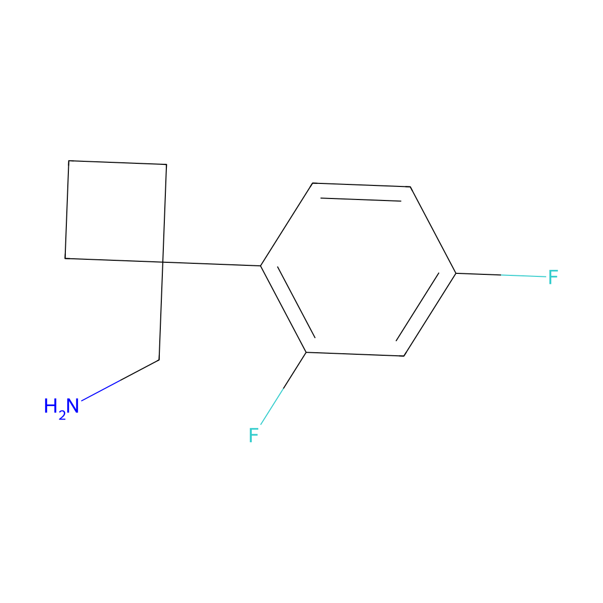 1-(2,4-Difluorophenyl)cyclobutanemethanamine molecular structure, CAS 1344261-71-7