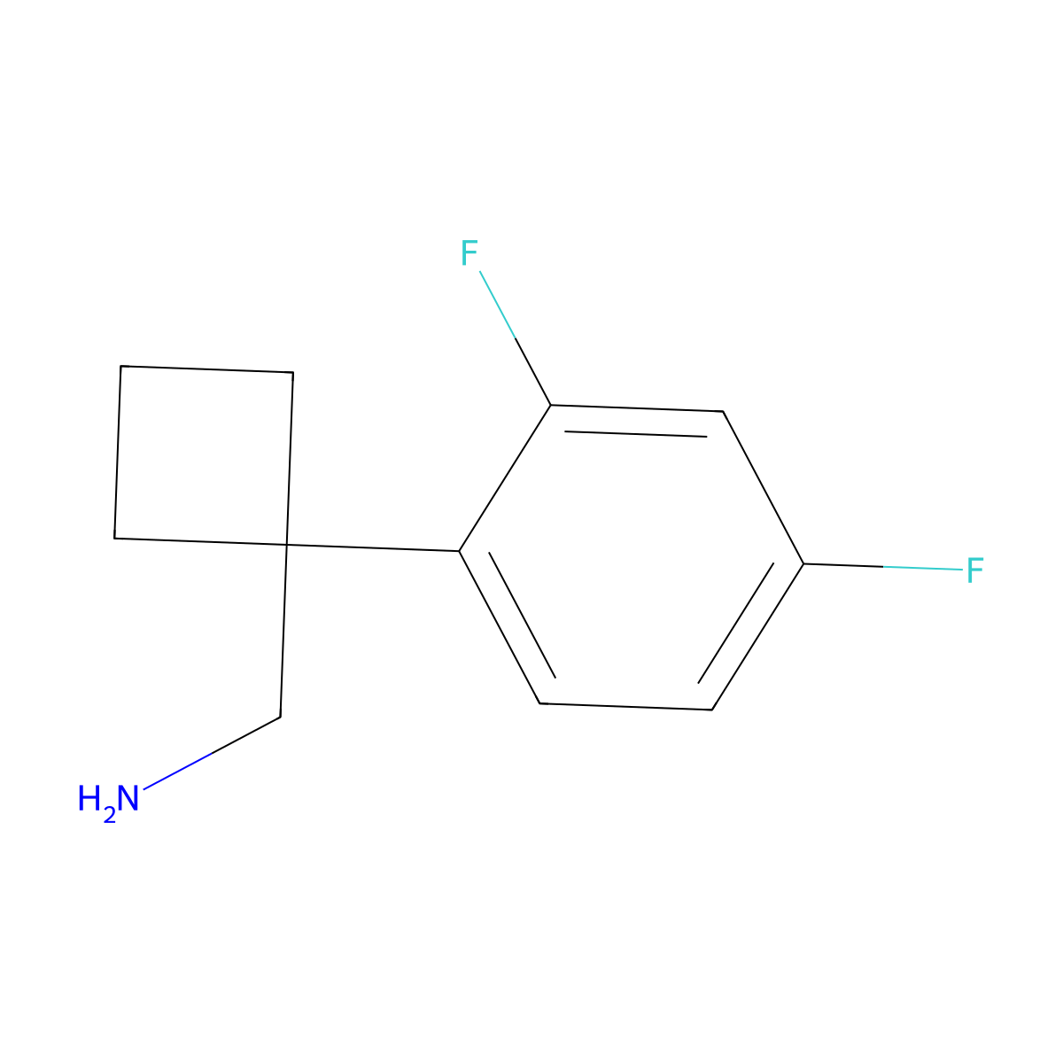 1-(2,4-Difluorophenyl)cyclobutanemethanamine molecular structure, CAS 1344261-71-7