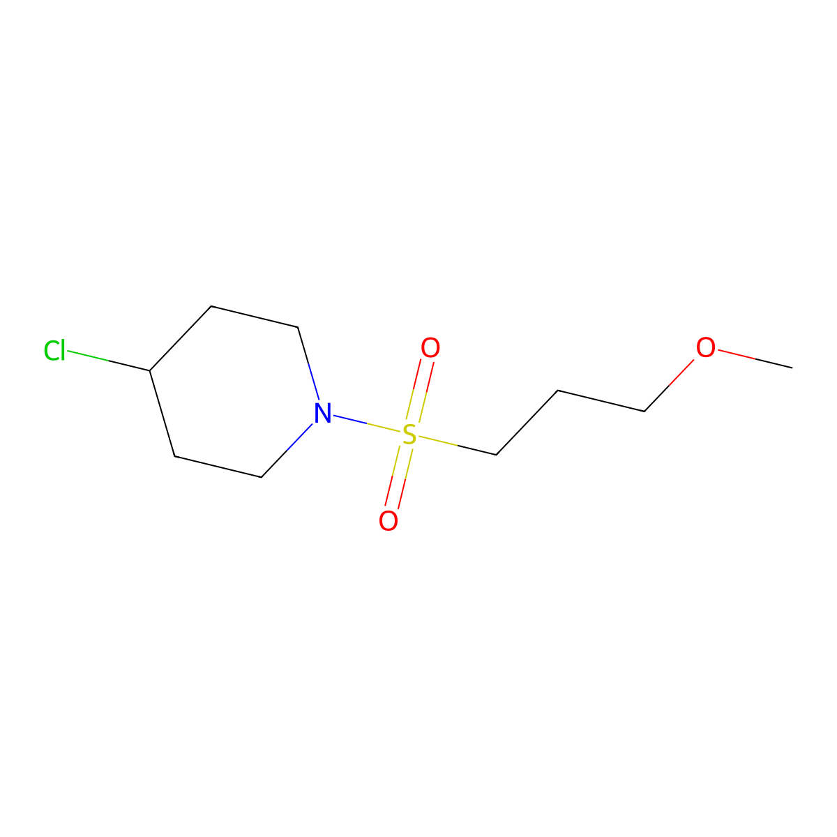 4-Chloro-1-(3-methoxypropanesulfonyl)piperidine molecular structure, CAS 1344262-93-6