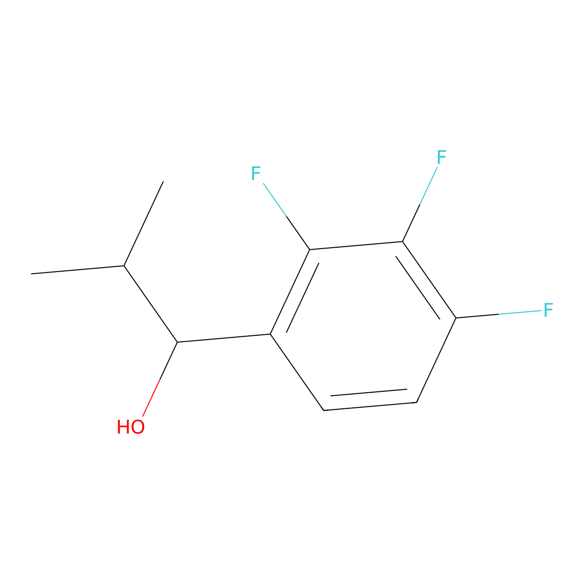 2-Methyl-1-(2,3,4-trifluorophenyl)propan-1-ol molecular structure, CAS 1344263-42-8