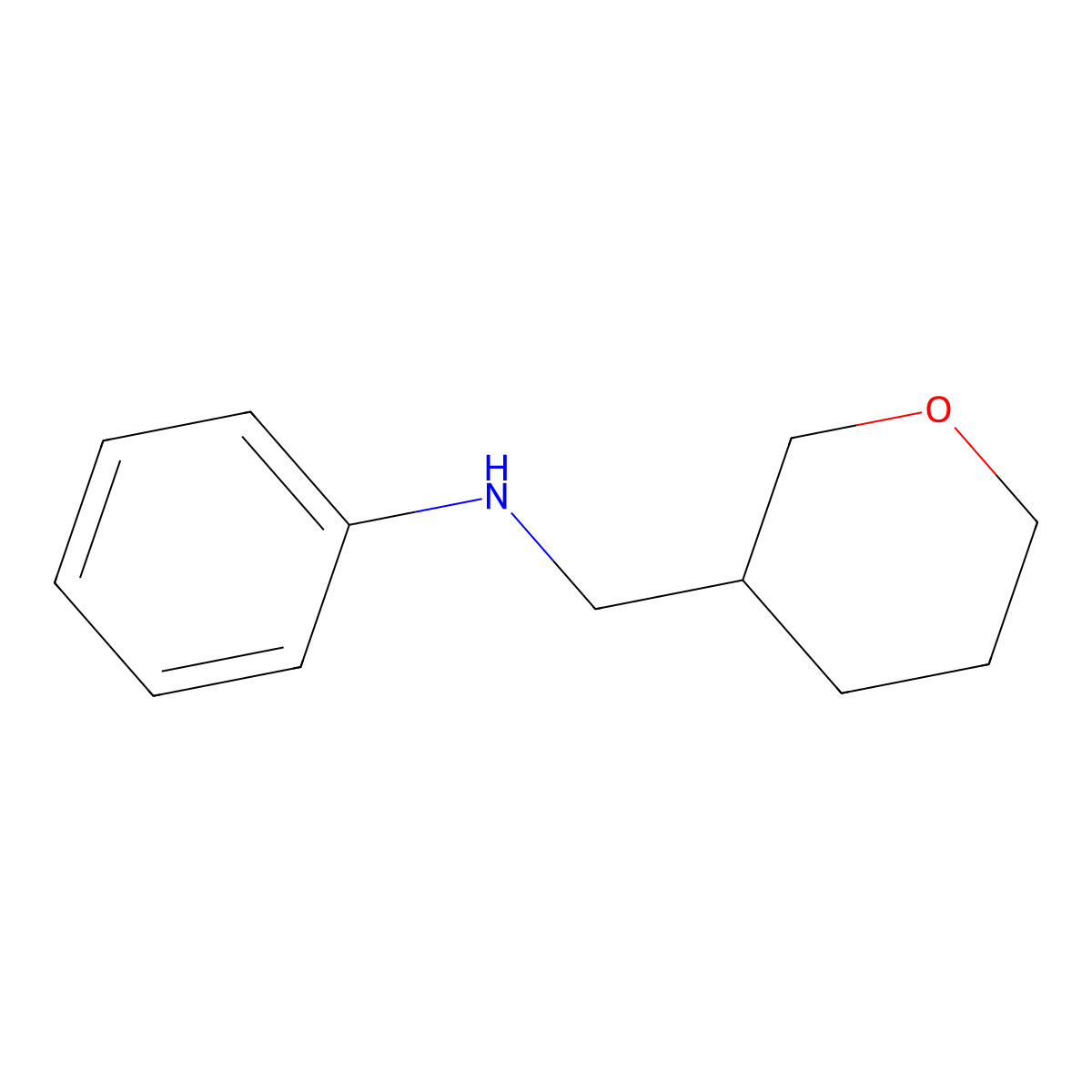 N-[(oxan-3-yl)methyl]aniline molecular structure, CAS 1344266-46-1