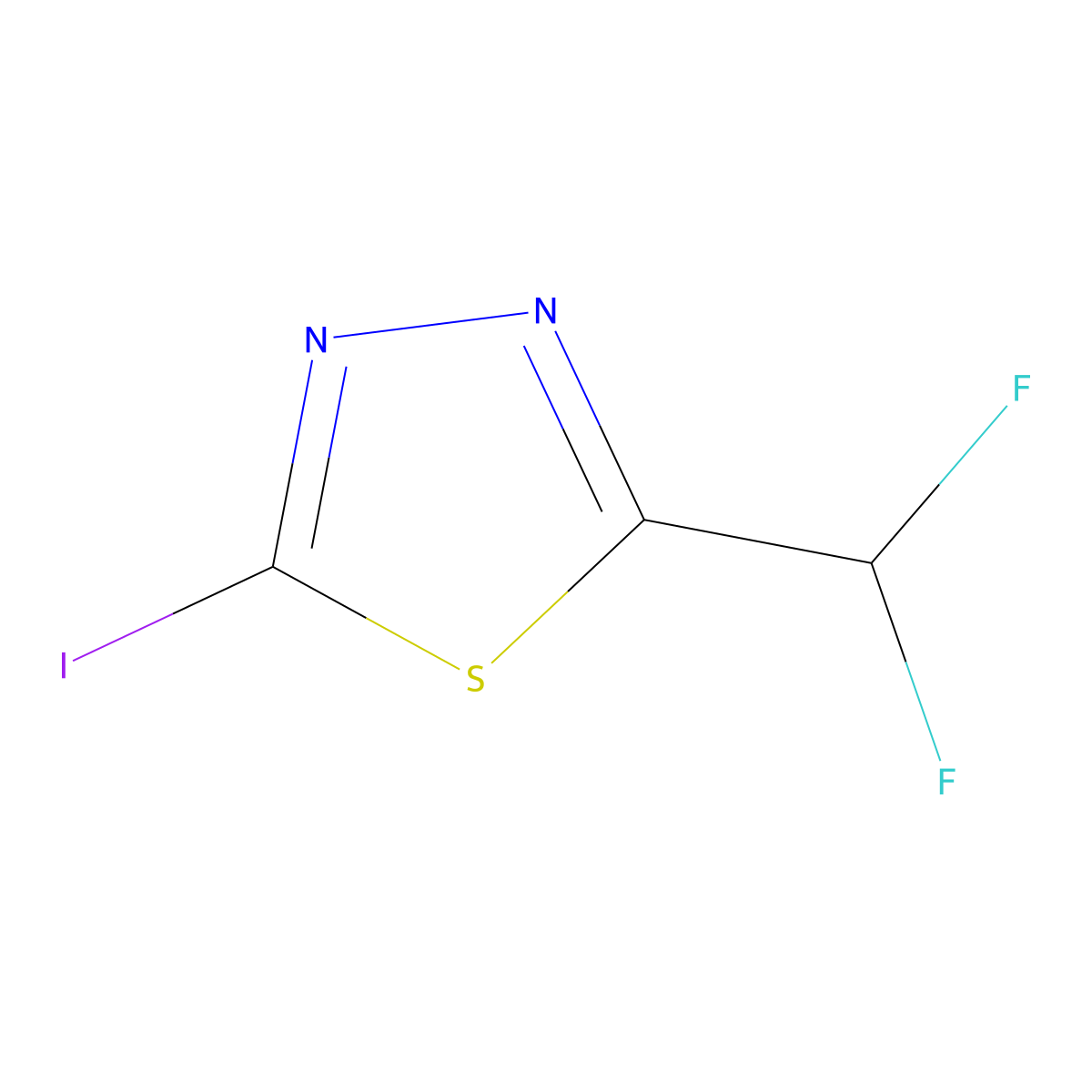 2-(Difluoromethyl)-5-iodo-1,3,4-thiadiazole molecular structure, CAS 1344266-66-5