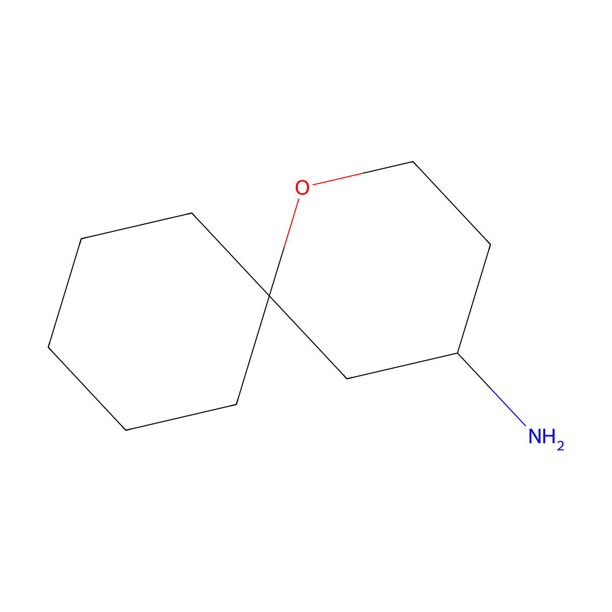 1-Oxaspiro(5.5)undecan-4-amine molecular structure, CAS 1344267-26-0