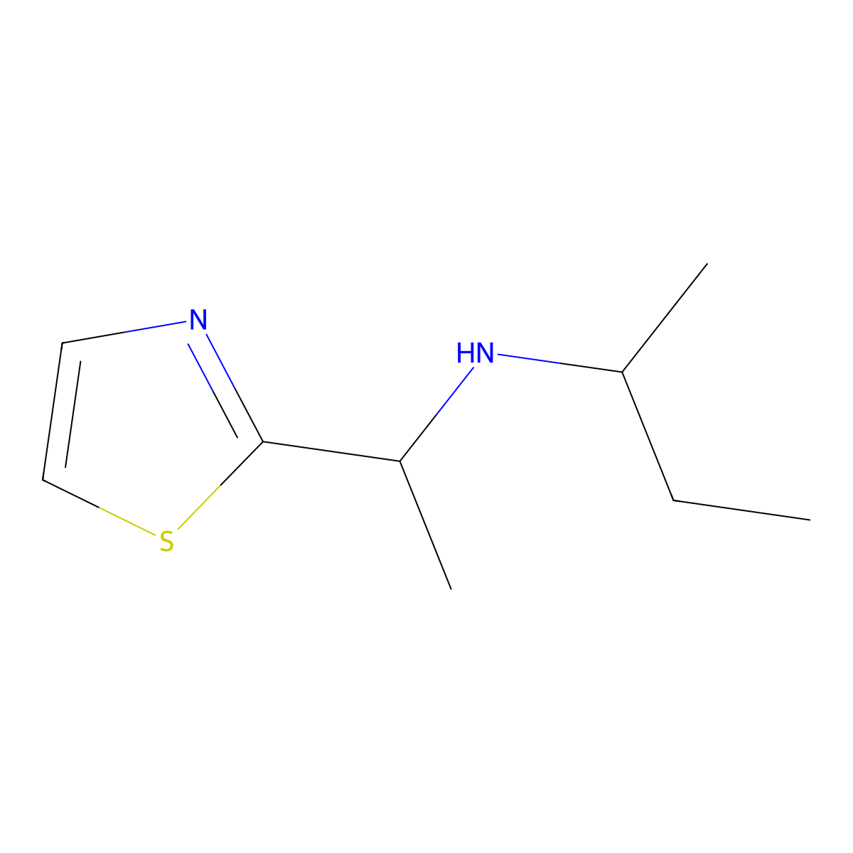 (Butan-2-yl)[1-(1,3-thiazol-2-yl)ethyl]amine molecular structure, CAS 1344274-55-0
