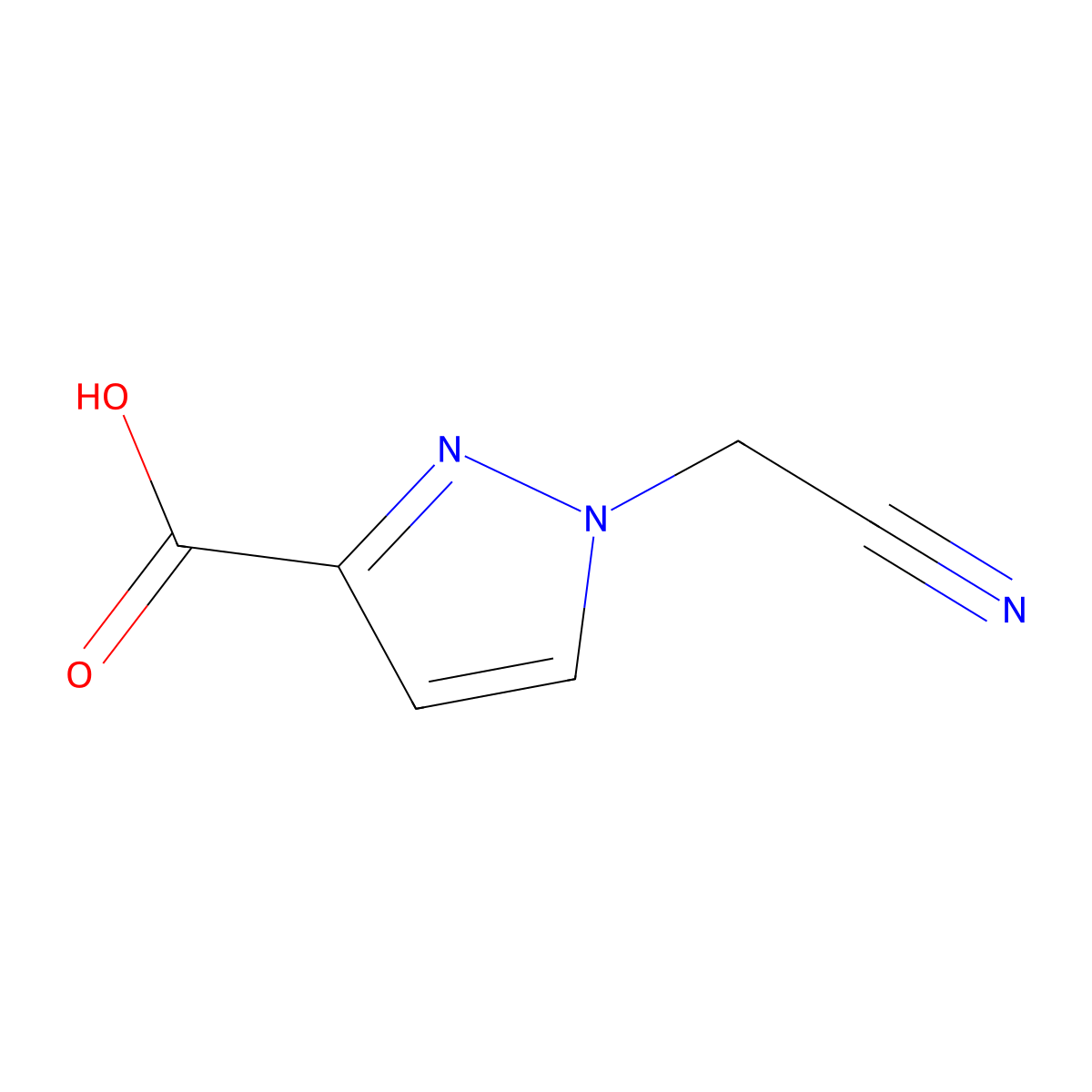 1-(cyanomethyl)-1H-pyrazole-3-carboxylic acid molecular structure, CAS 1344275-46-2