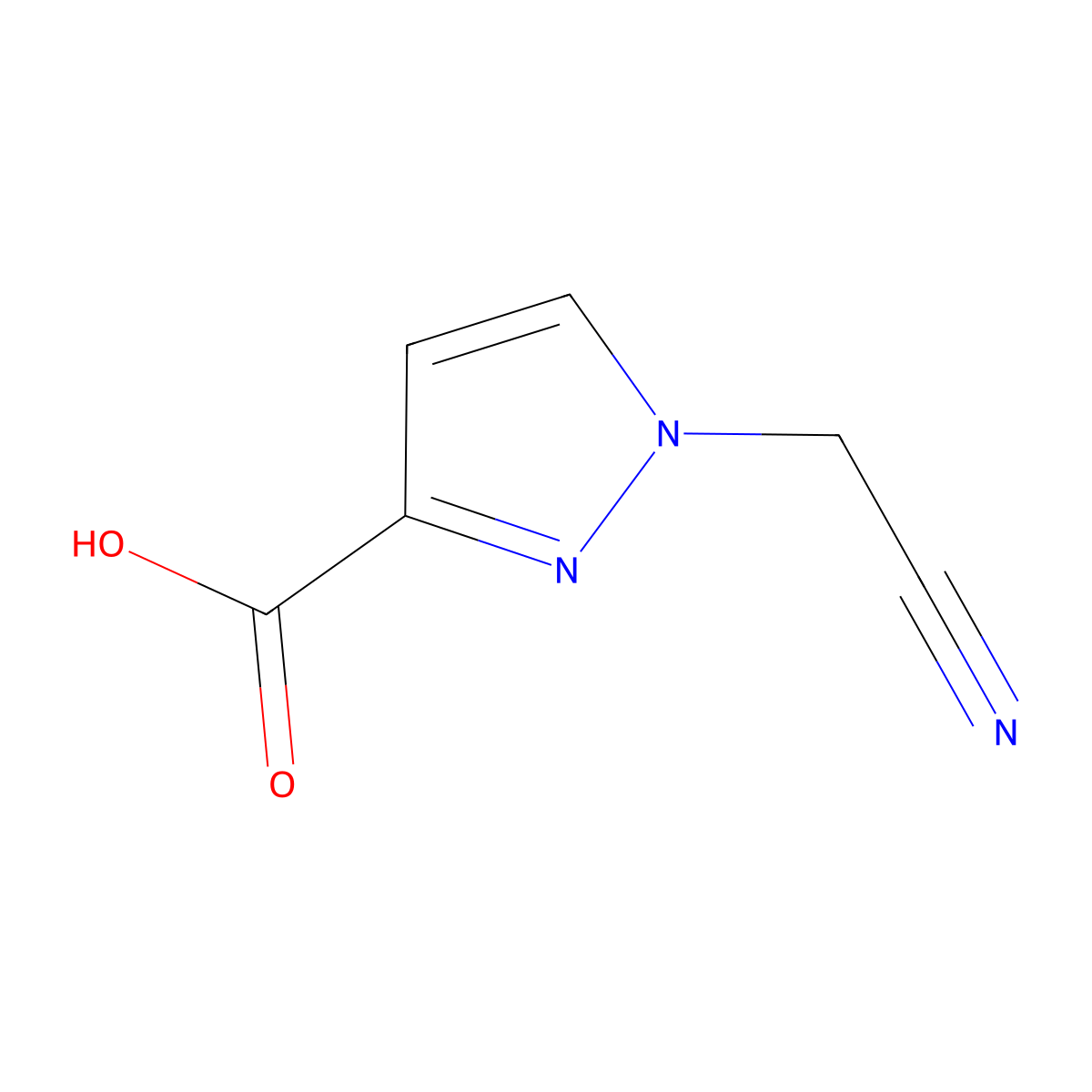 1-(cyanomethyl)-1H-pyrazole-3-carboxylic acid molecular structure, CAS 1344275-46-2