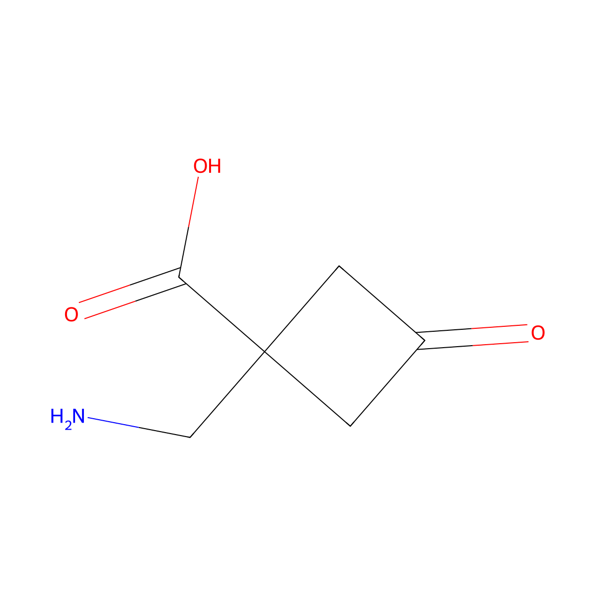 1-(Aminomethyl)-3-oxocyclobutane-1-carboxylic acid molecular structure, CAS 1344276-41-0