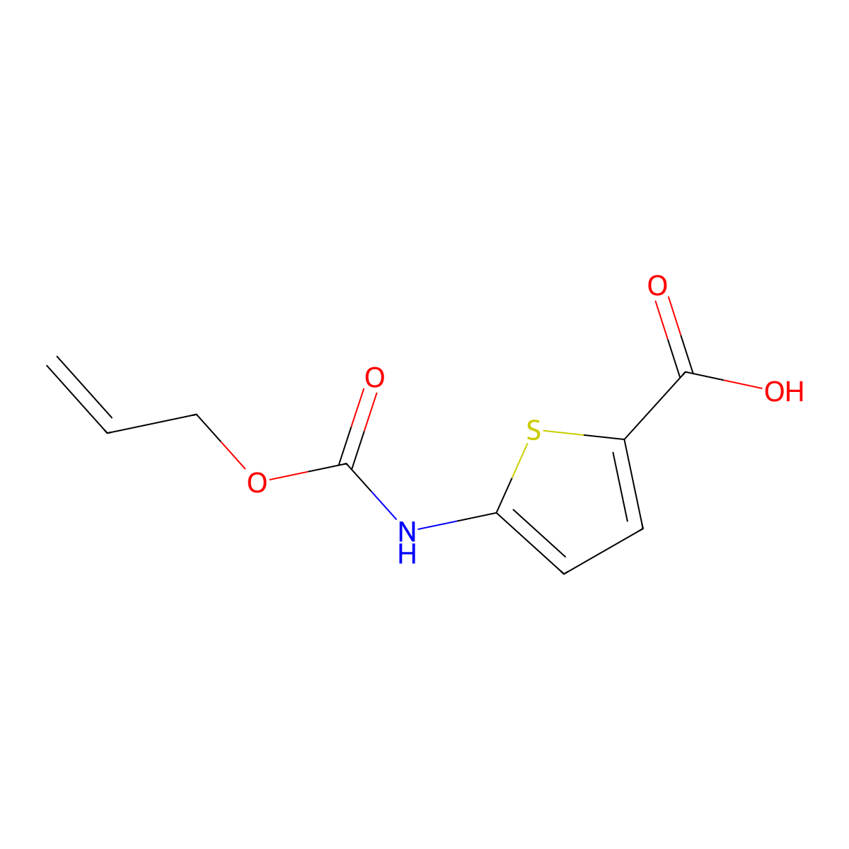 5-{[(Prop-2-en-1-yloxy)carbonyl]amino}thiophene-2-carboxylic acid molecular structure, CAS 1344278-54-1