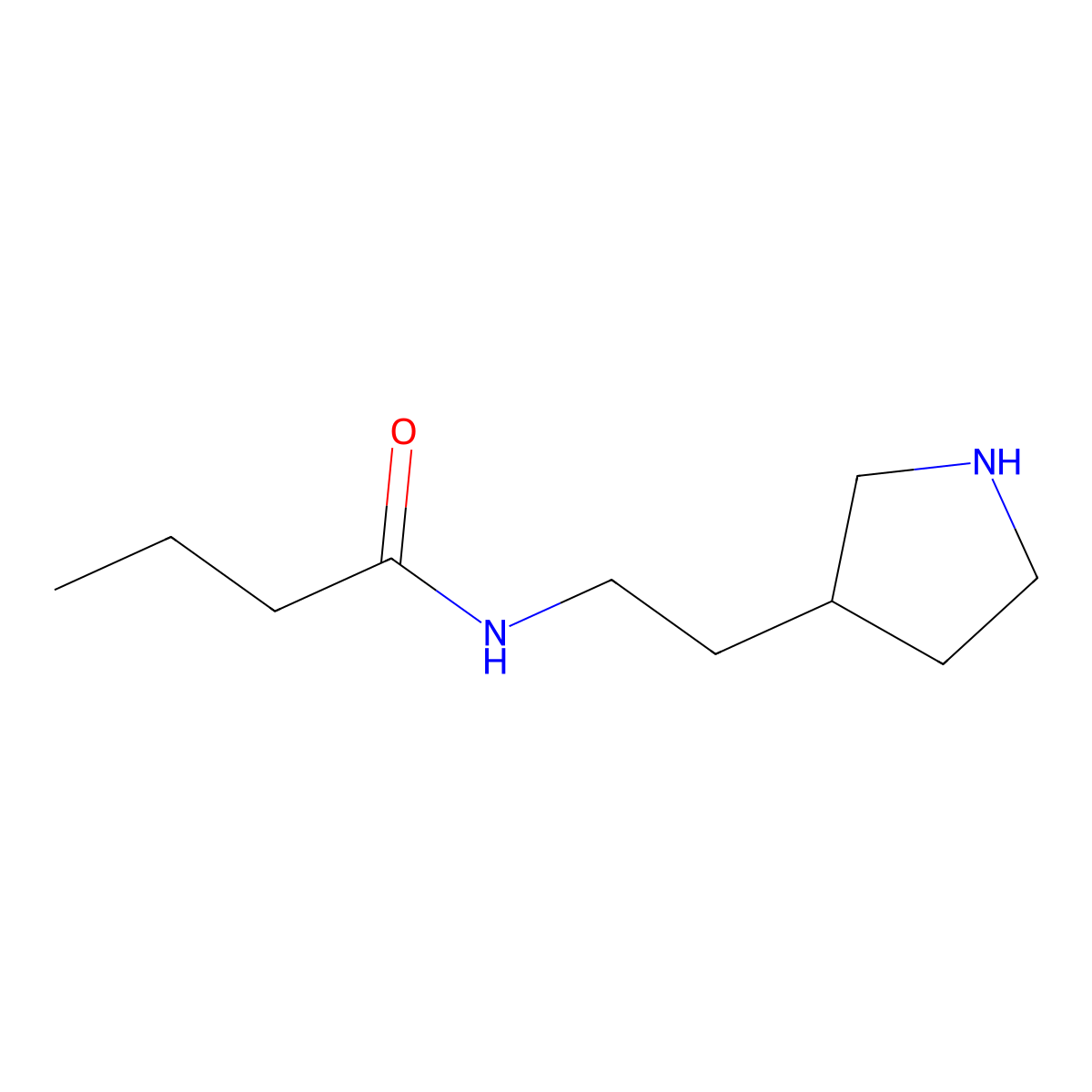 N-[2-(pyrrolidin-3-yl)ethyl]butanamide molecular structure, CAS 1344279-36-2