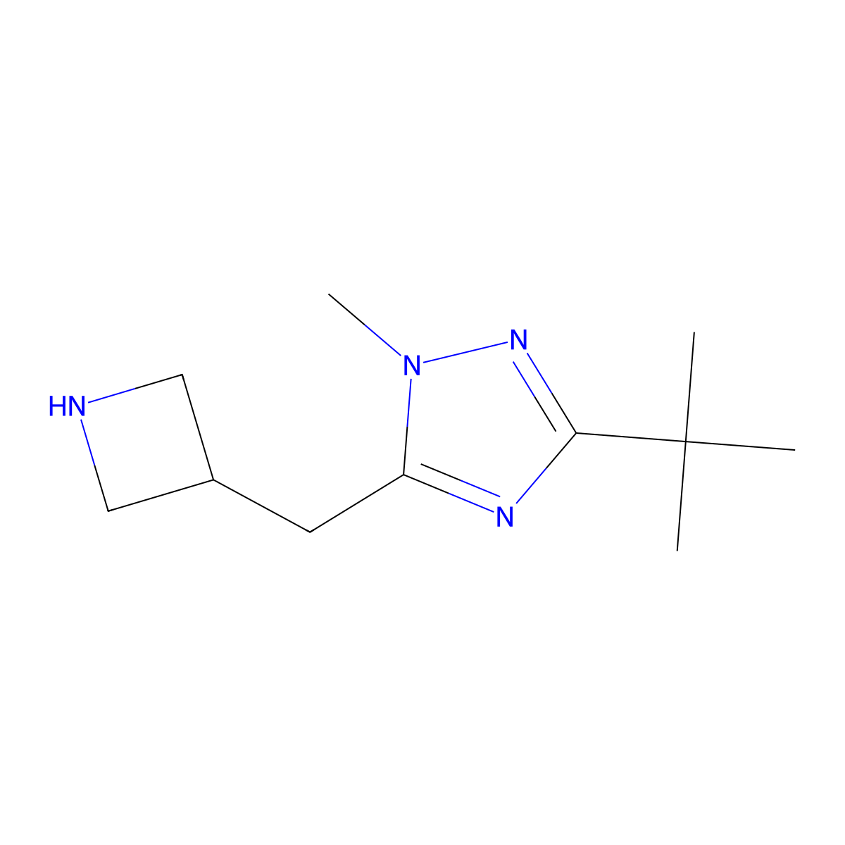 5-(Azetidin-3-ylmethyl)-3-(tert-butyl)-1-methyl-1h-1,2,4-triazole molecular structure, CAS 1344281-38-4