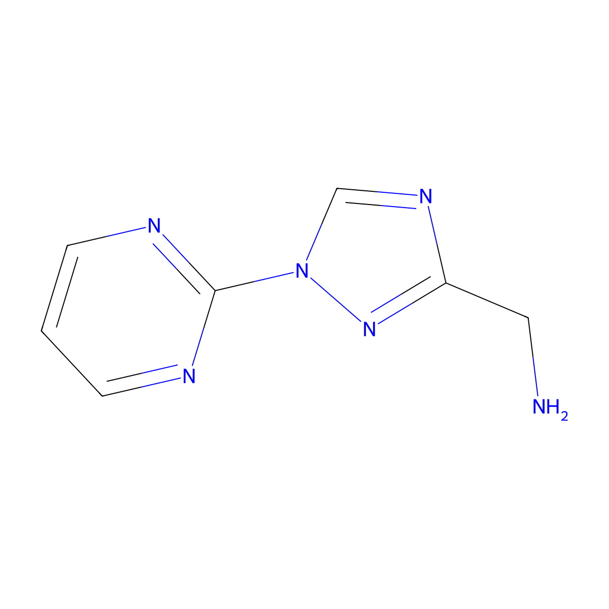 1-[1-(pyrimidin-2-yl)-1H-1,2,4-triazol-3-yl]methanamine molecular structure, CAS 1344284-28-1