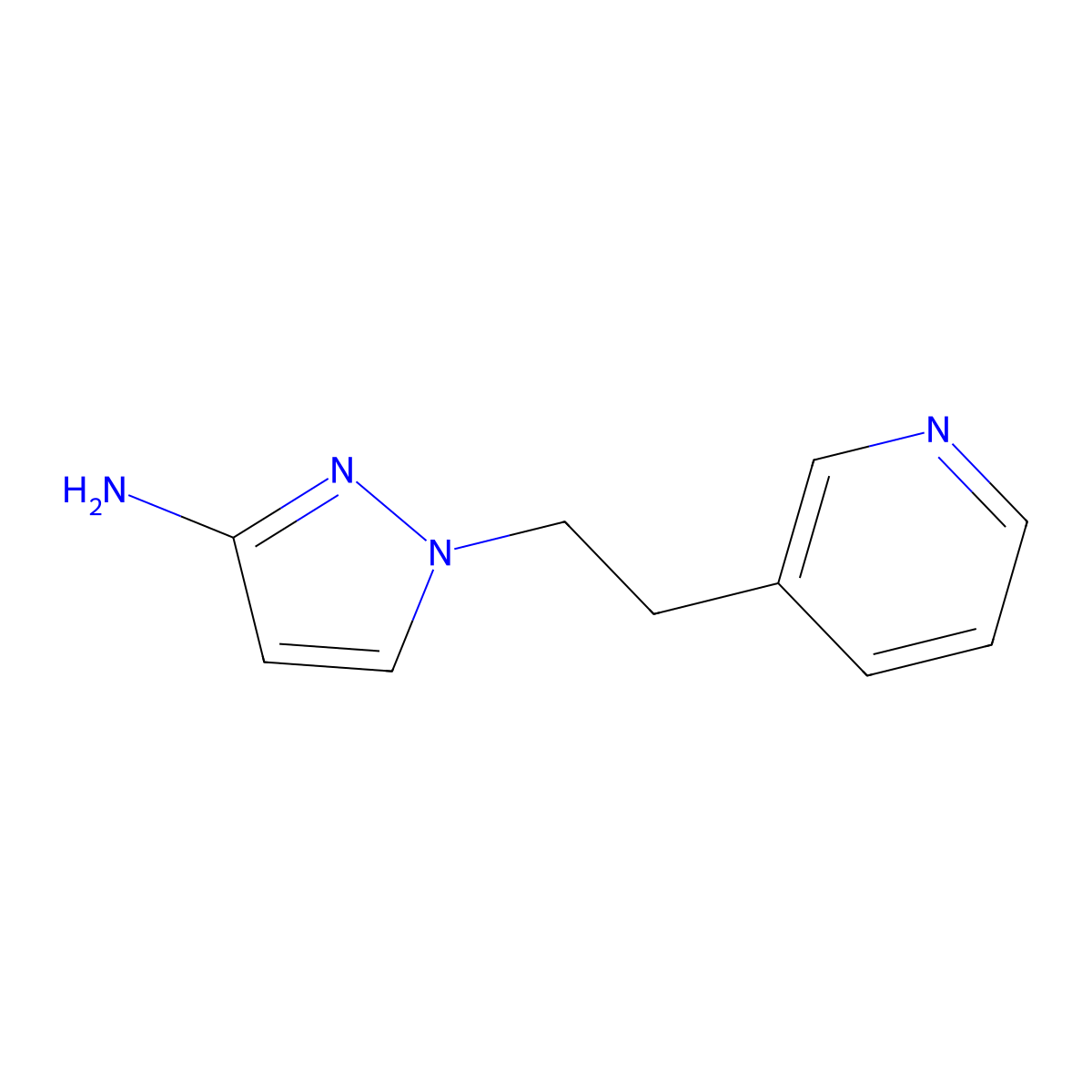1-[2-(pyridin-3-yl)ethyl]-1H-pyrazol-3-amine molecular structure, CAS 1344284-75-8