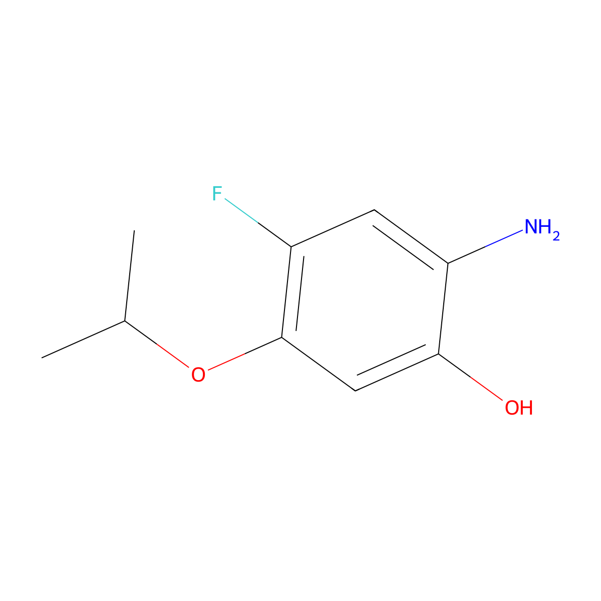 2-Amino-4-fluoro-5-(propan-2-yloxy)phenol molecular structure, CAS 1344284-83-8