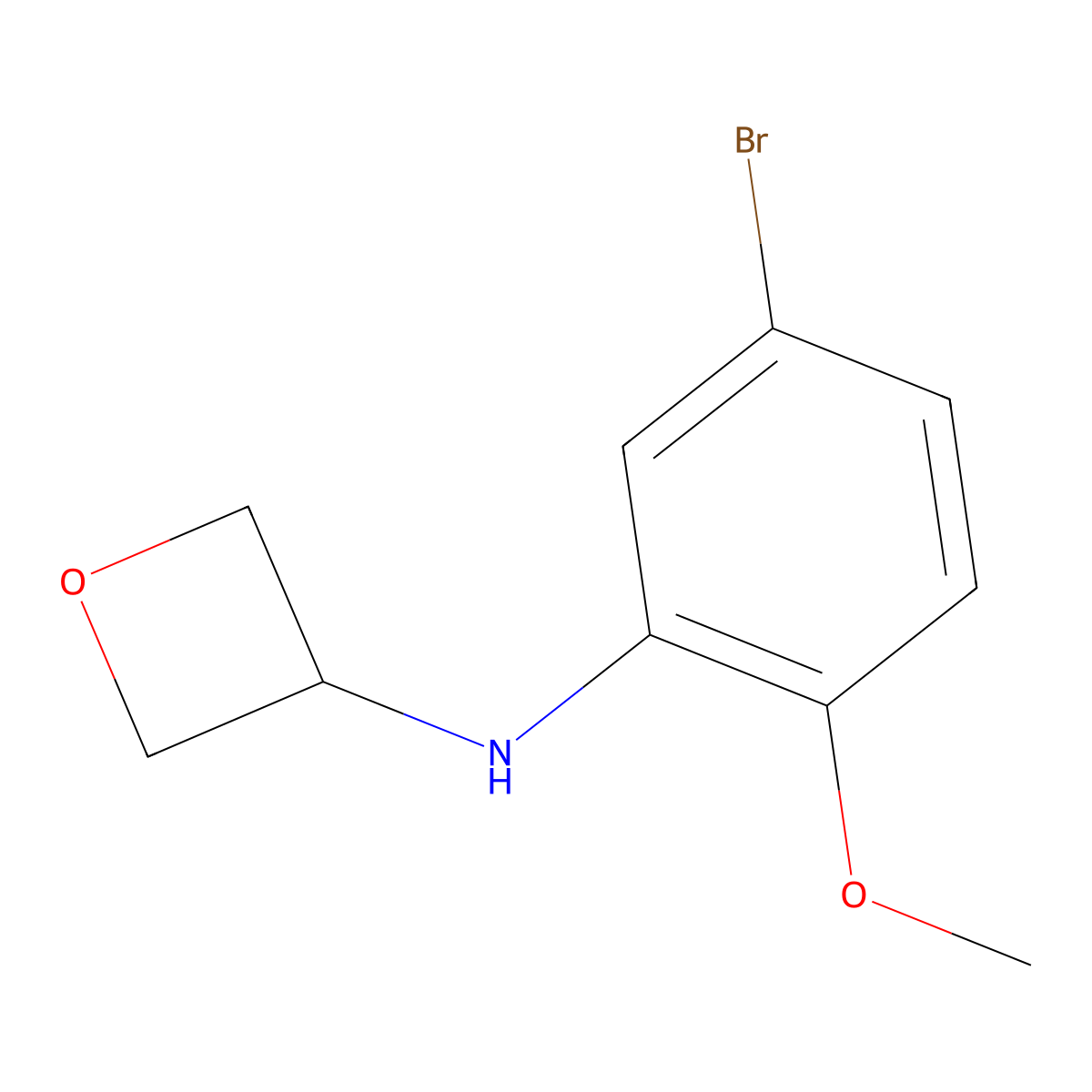 N-(5-bromo-2-methoxyphenyl)oxetan-3-amine molecular structure, CAS 1344286-01-6