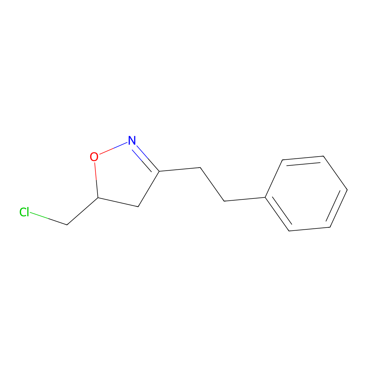 5-(Chloromethyl)-3-(2-phenylethyl)-4,5-dihydro-1,2-oxazole molecular structure, CAS 1344286-87-8
