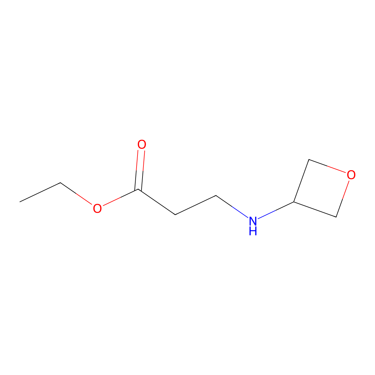Ethyl 3-[(oxetan-3-yl)amino]propanoate molecular structure, CAS 1344287-93-9