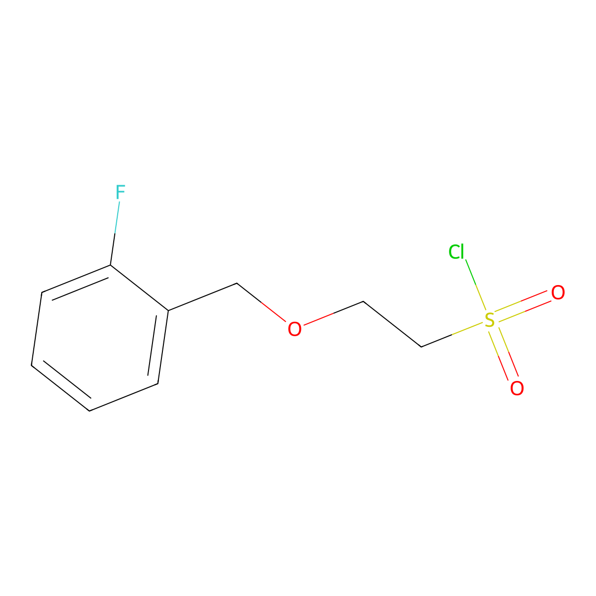 2-((2-Fluorobenzyl)oxy)ethane-1-sulfonyl chloride molecular structure, CAS 1344288-13-6