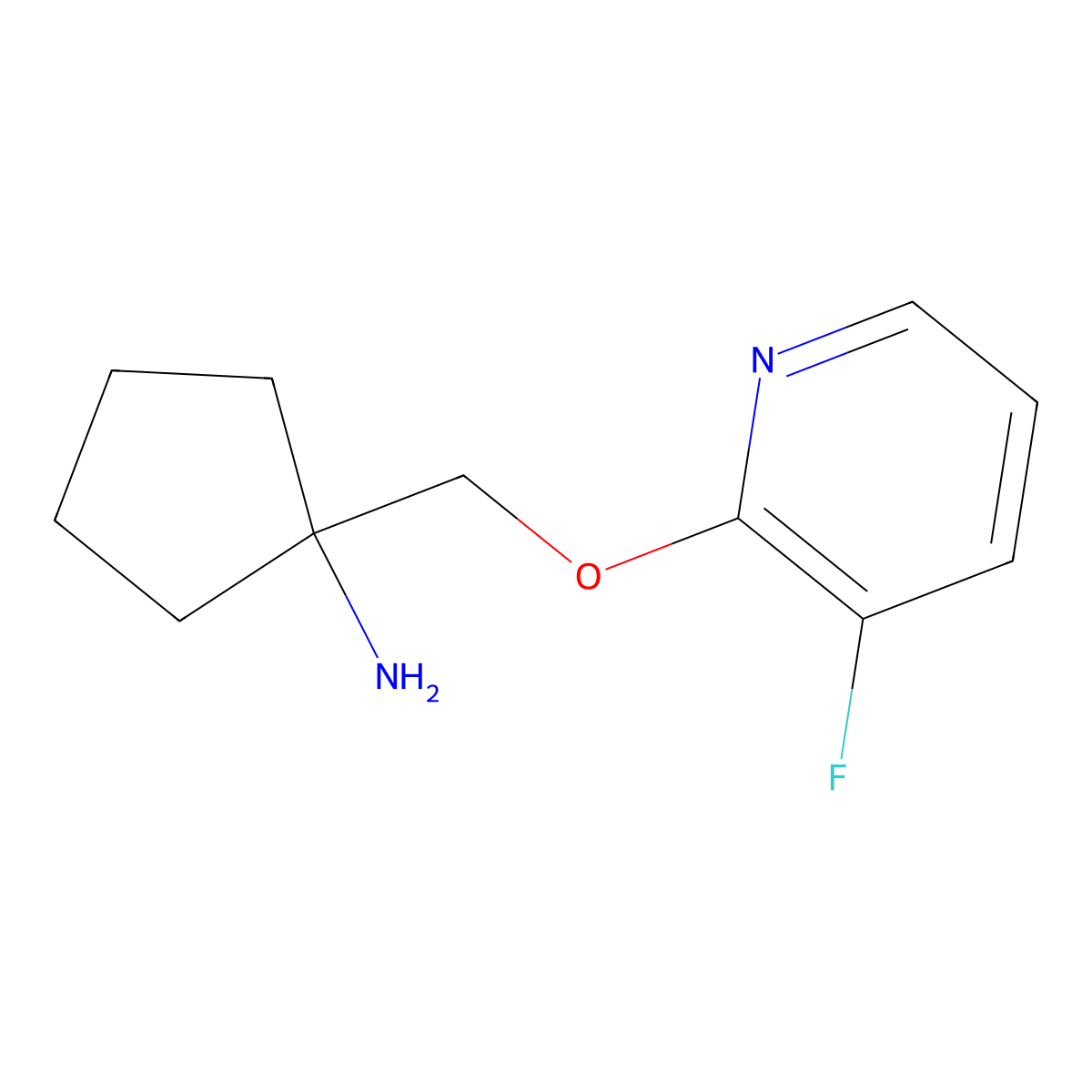 1-{[(3-Fluoropyridin-2-yl)oxy]methyl}cyclopentan-1-amine molecular structure, CAS 1344288-19-2