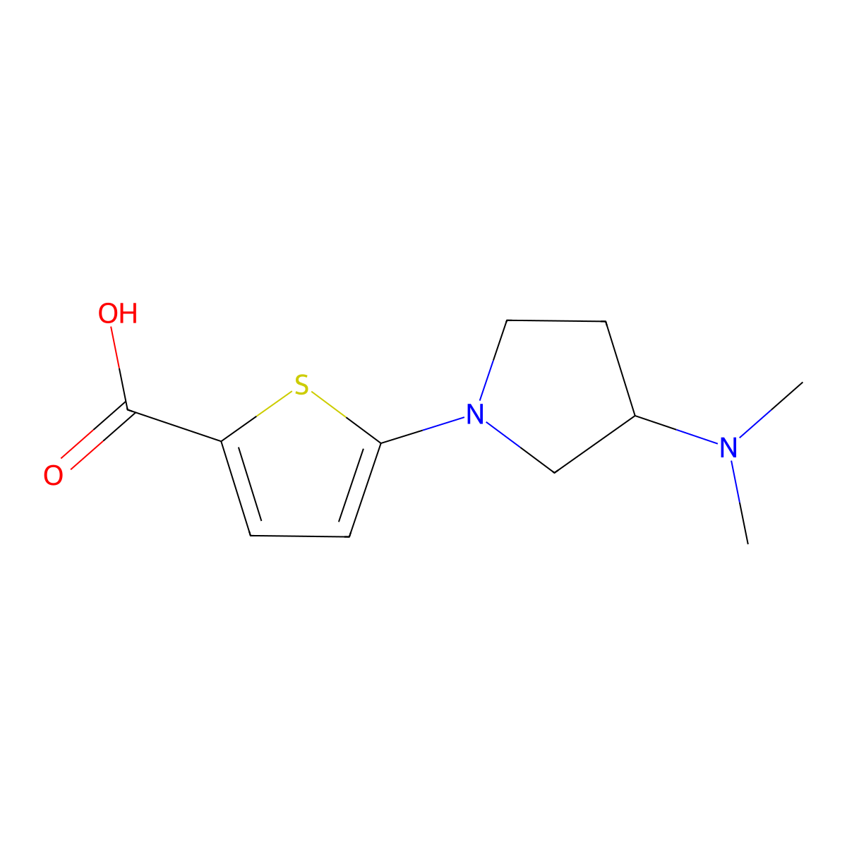 5-[3-(Dimethylamino)pyrrolidin-1-yl]thiophene-2-carboxylic acid molecular structure, CAS 1344288-82-9