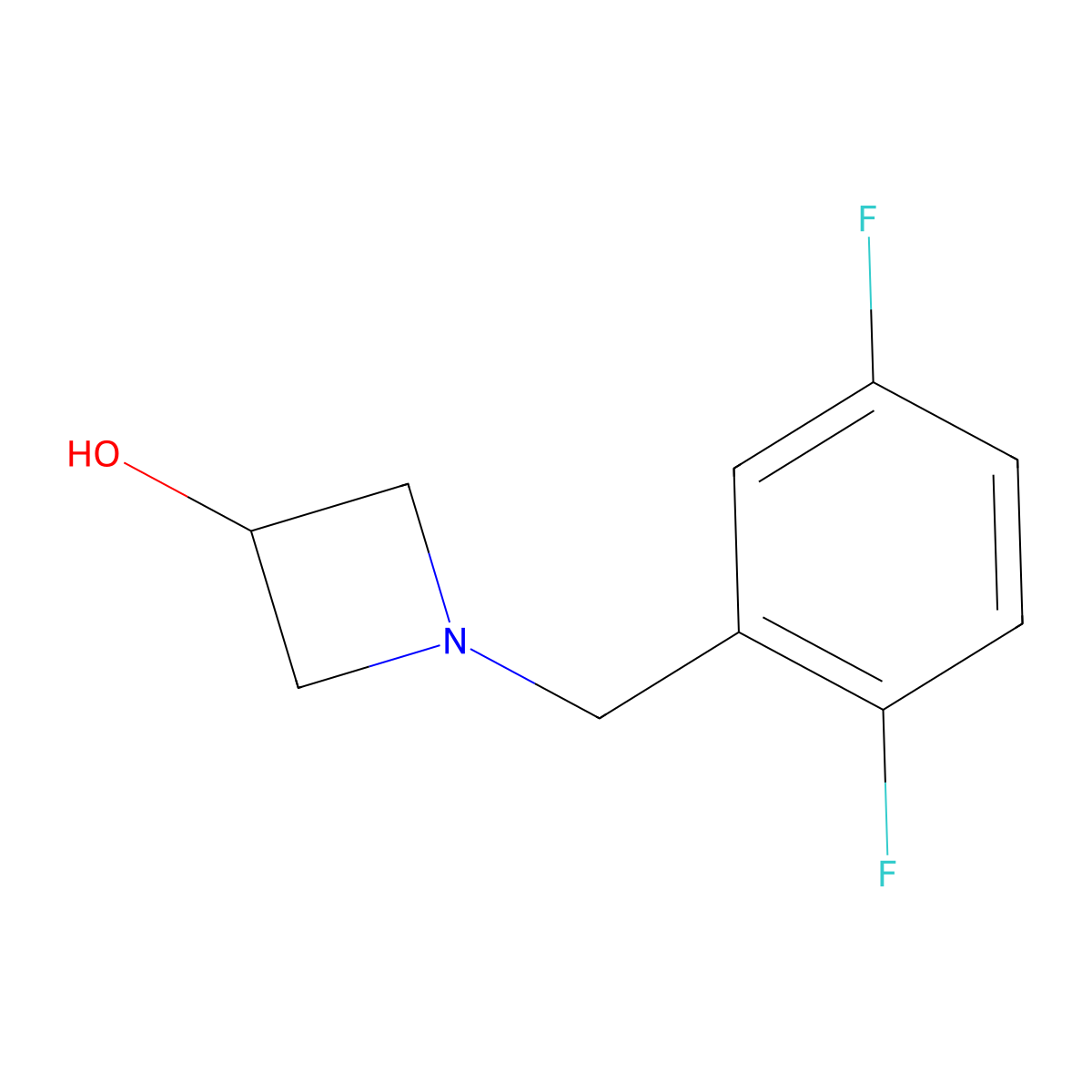 1-[(2,5-Difluorophenyl)methyl]azetidin-3-ol molecular structure, CAS 1344288-99-8
