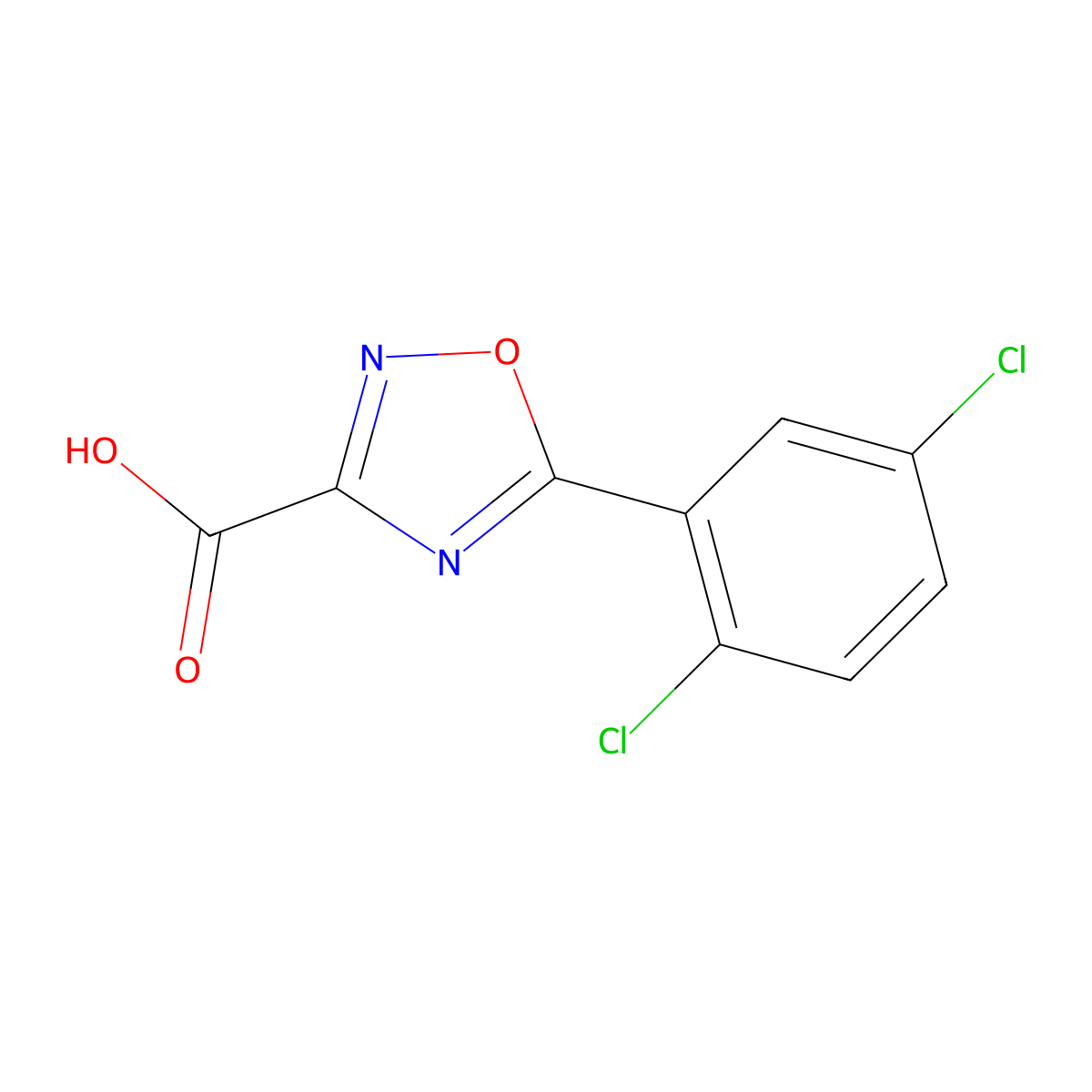 5-(2,5-Dichlorophenyl)-1,2,4-oxadiazole-3-carboxylic acid molecular structure, CAS 1344291-78-6