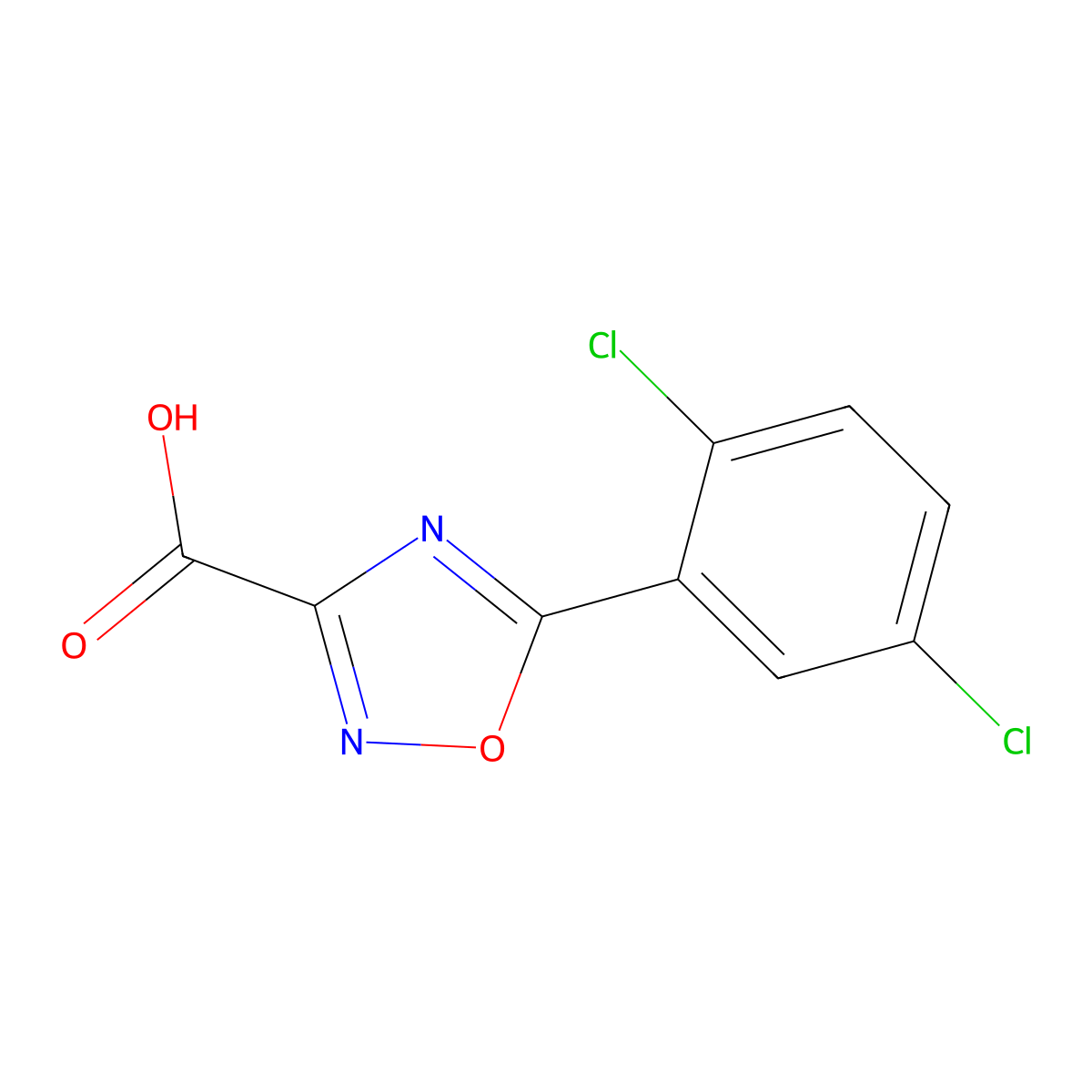 5-(2,5-Dichlorophenyl)-1,2,4-oxadiazole-3-carboxylic acid molecular structure, CAS 1344291-78-6