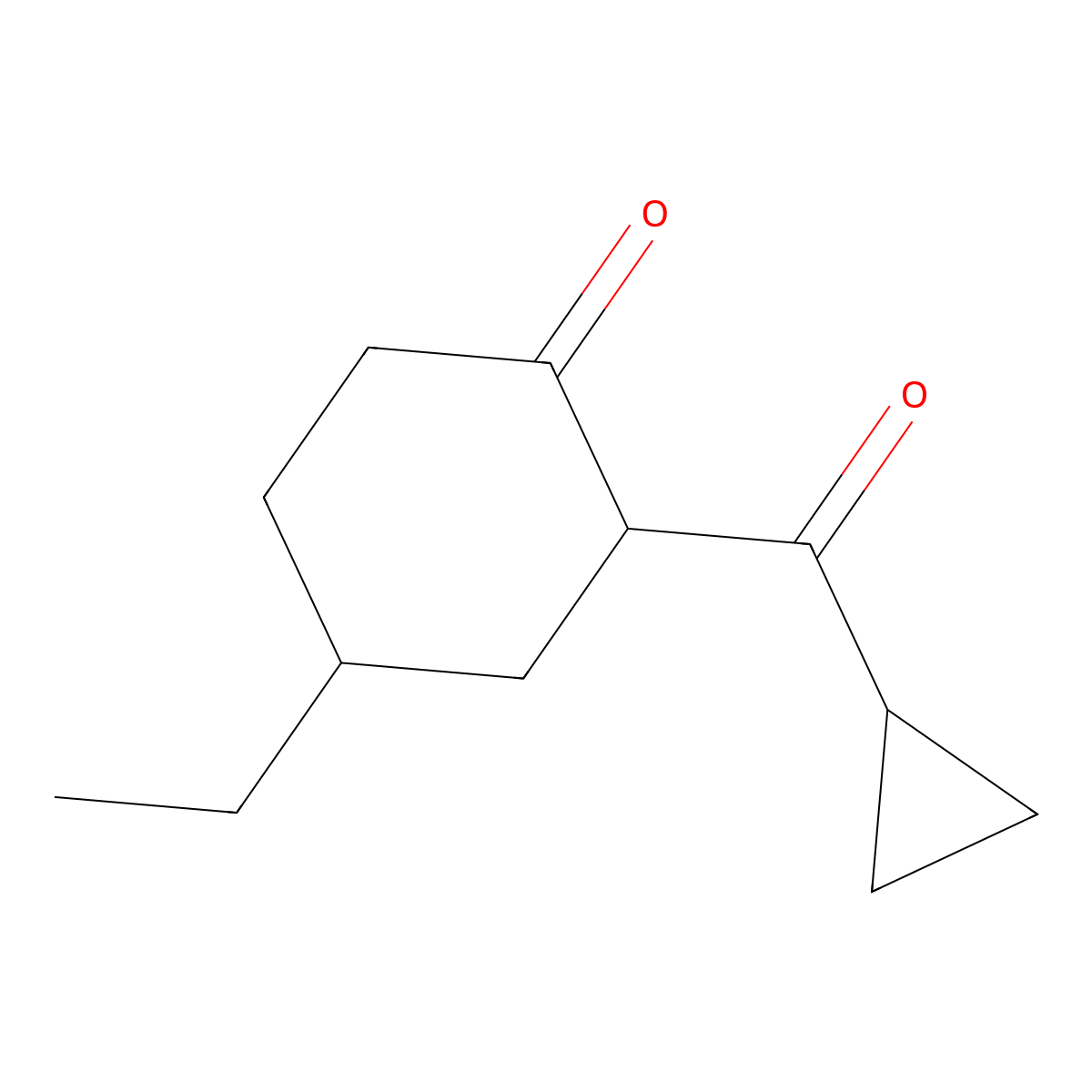 2-Cyclopropanecarbonyl-4-ethylcyclohexan-1-one molecular structure, CAS 1344292-69-8