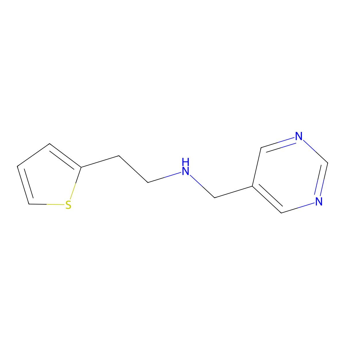 [(Pyrimidin-5-yl)methyl][2-(thiophen-2-yl)ethyl]amine molecular structure, CAS 1344293-06-6