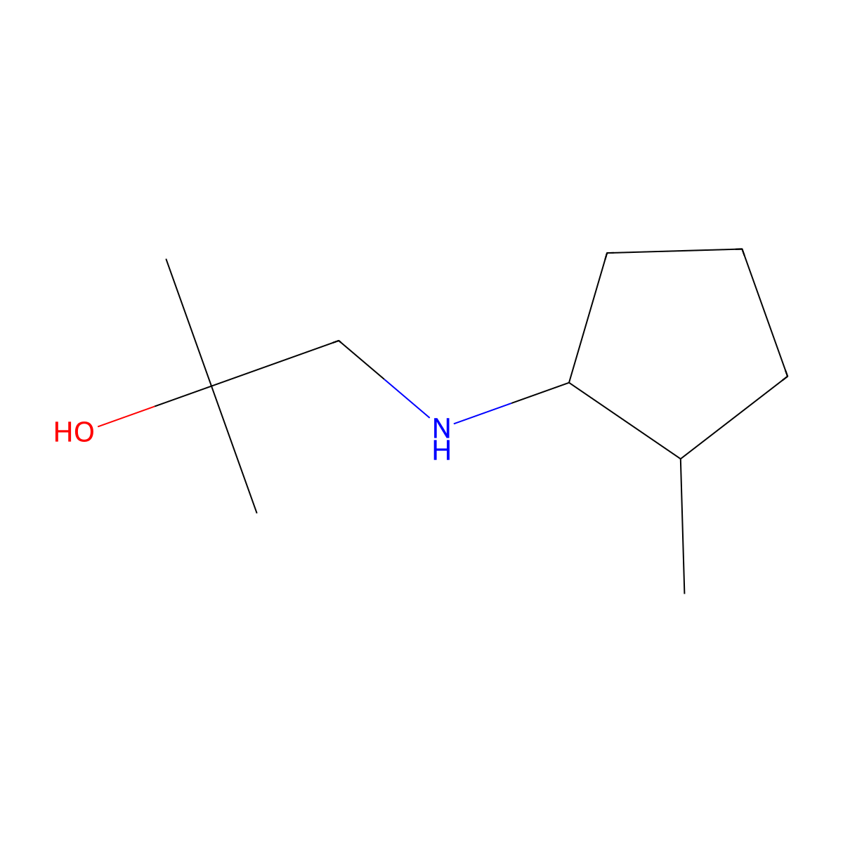 2-Methyl-1-[(2-methylcyclopentyl)amino]propan-2-ol molecular structure, CAS 1344293-21-5