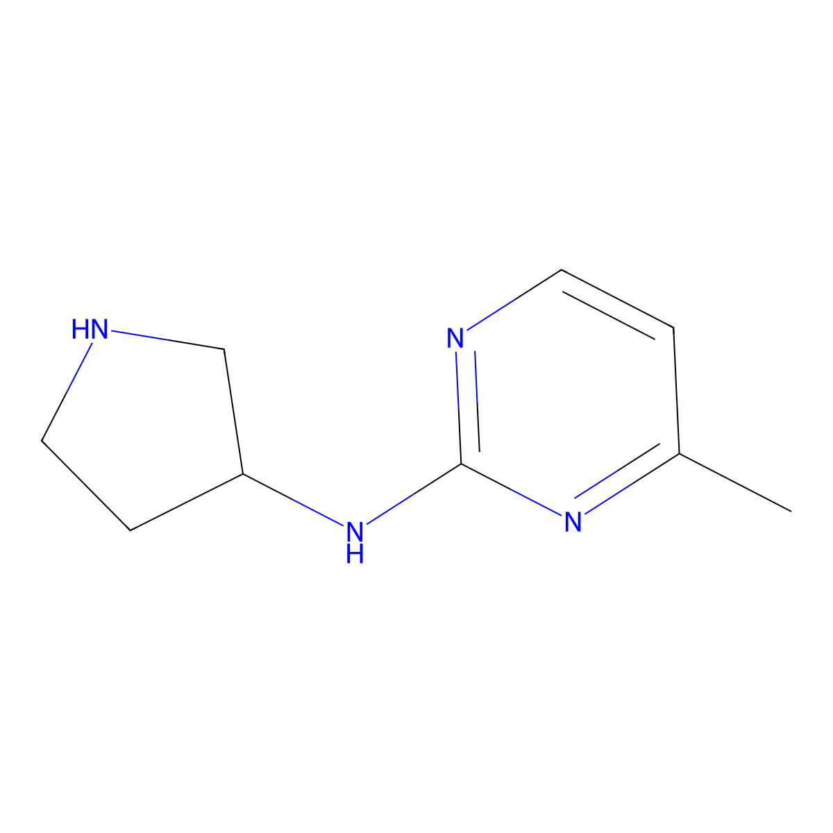 4-methyl-N-(pyrrolidin-3-yl)pyrimidin-2-amine molecular structure, CAS 1344293-30-6