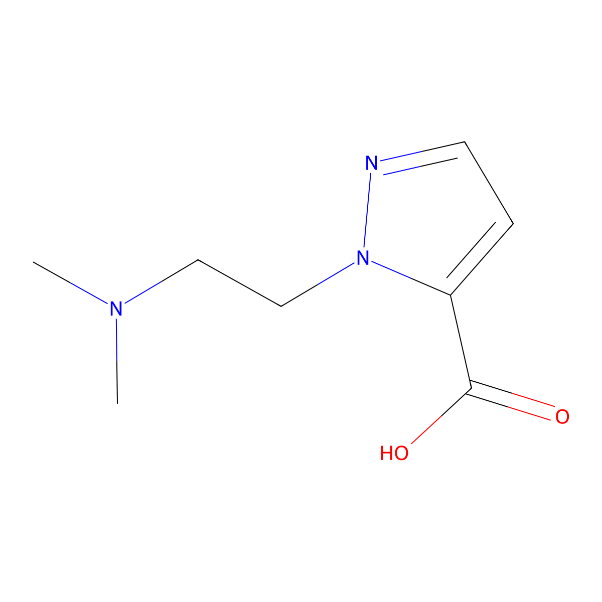 1-[2-(Dimethylamino)ethyl]-1H-pyrazole-5-carboxylic acid molecular structure, CAS 1344295-66-4