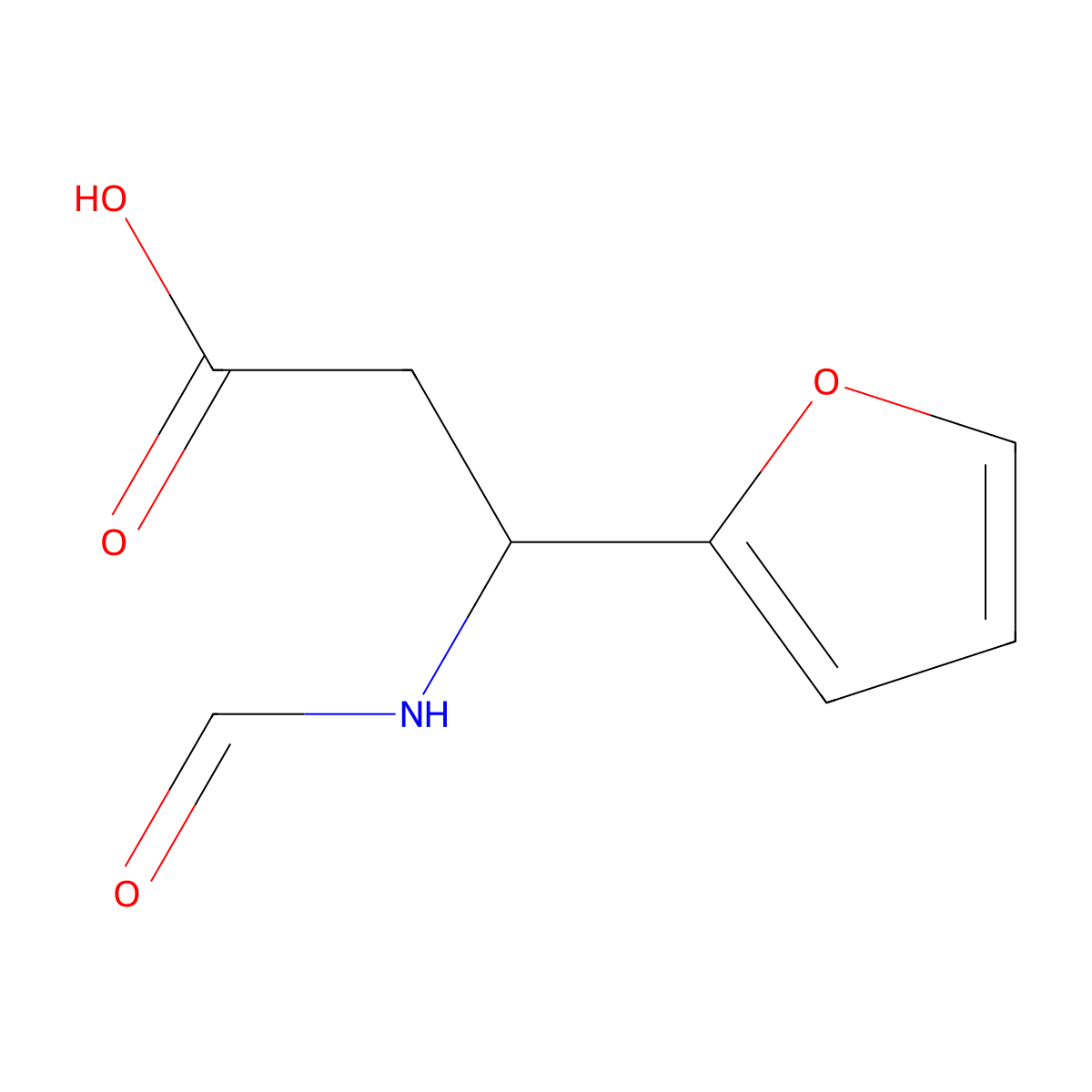 3-Formamido-3-(furan-2-yl)propanoic acid molecular structure, CAS 1344295-86-8