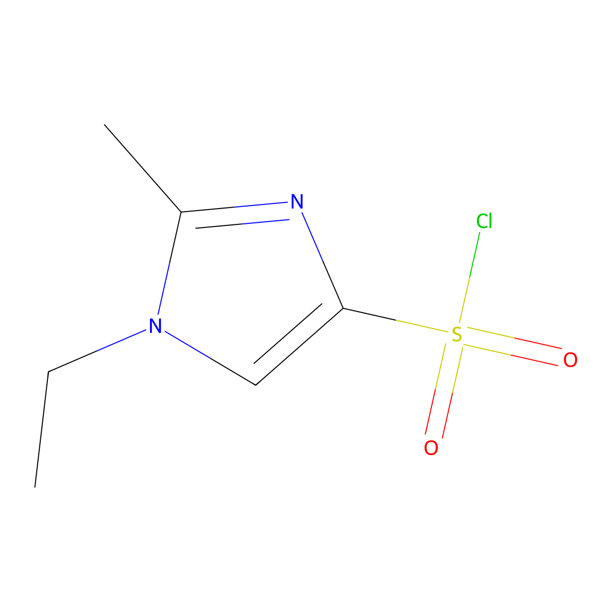 1-ethyl-2-methyl-1H-imidazole-4-sulfonyl chloride molecular structure, CAS 1344296-01-0