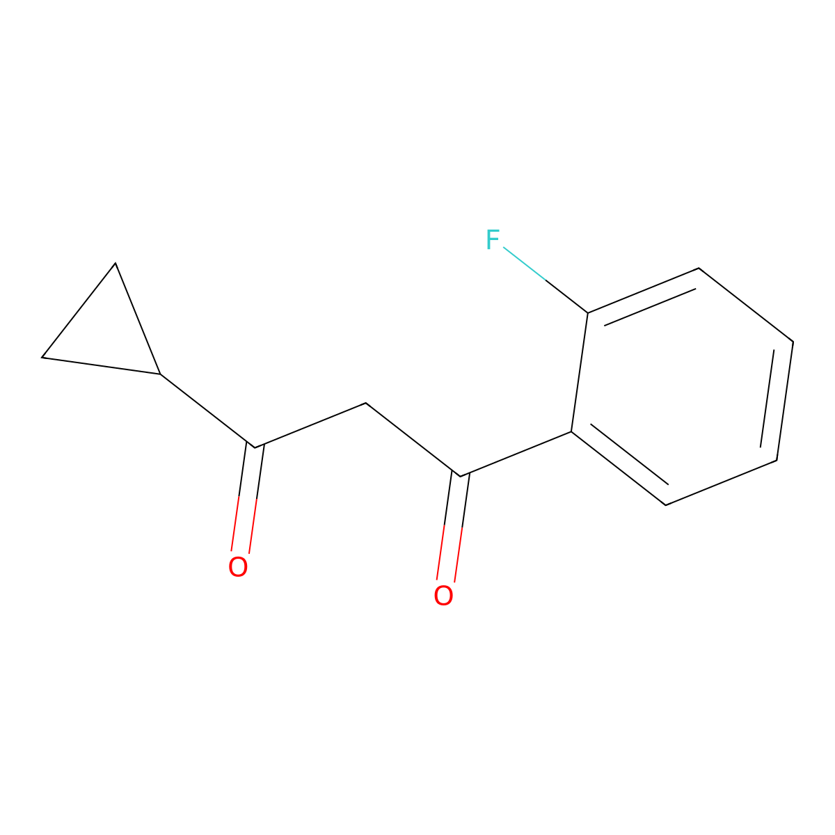 1-Cyclopropyl-3-(2-fluorophenyl)propane-1,3-dione molecular structure, CAS 1344296-97-4