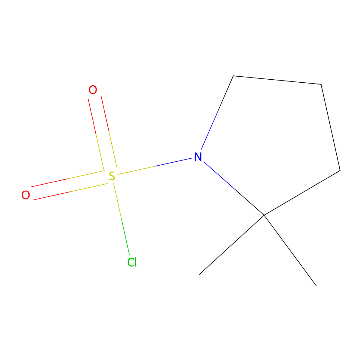 2,2-Dimethylpyrrolidine-1-sulfonyl chloride molecular structure, CAS 1344298-45-8