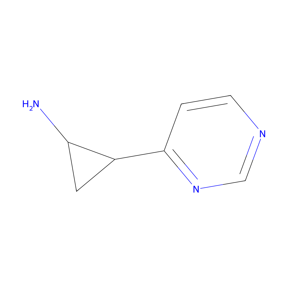 2-(Pyrimidin-4-yl)cyclopropan-1-amine molecular structure, CAS 1344299-11-1