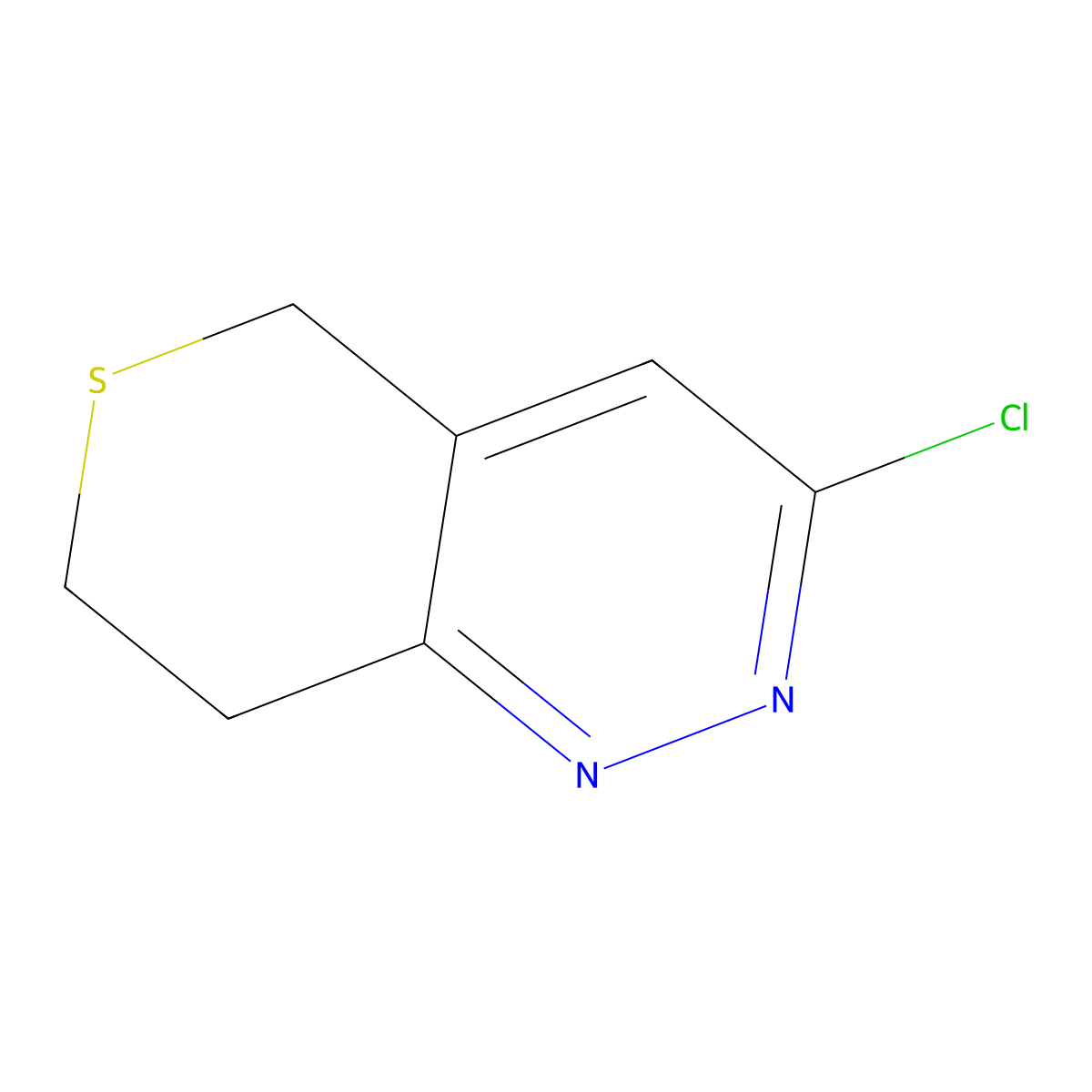 3-chloro-5H,7H,8H-thiopyrano[4,3-c]pyridazine molecular structure, CAS 1344299-39-3