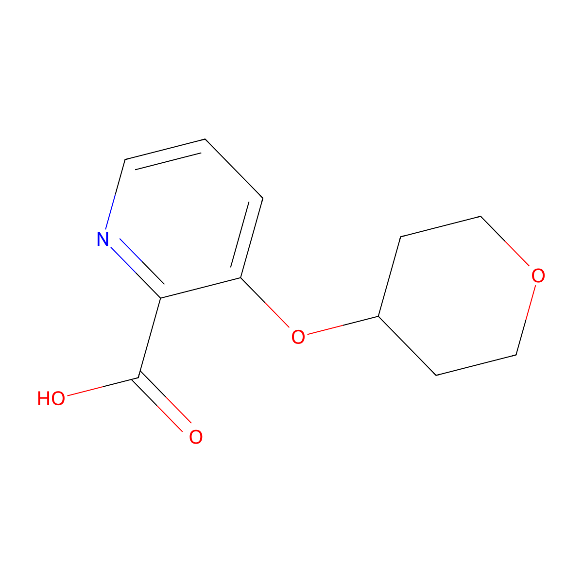 3-(Oxan-4-yloxy)pyridine-2-carboxylic acid molecular structure, CAS 1344299-66-6