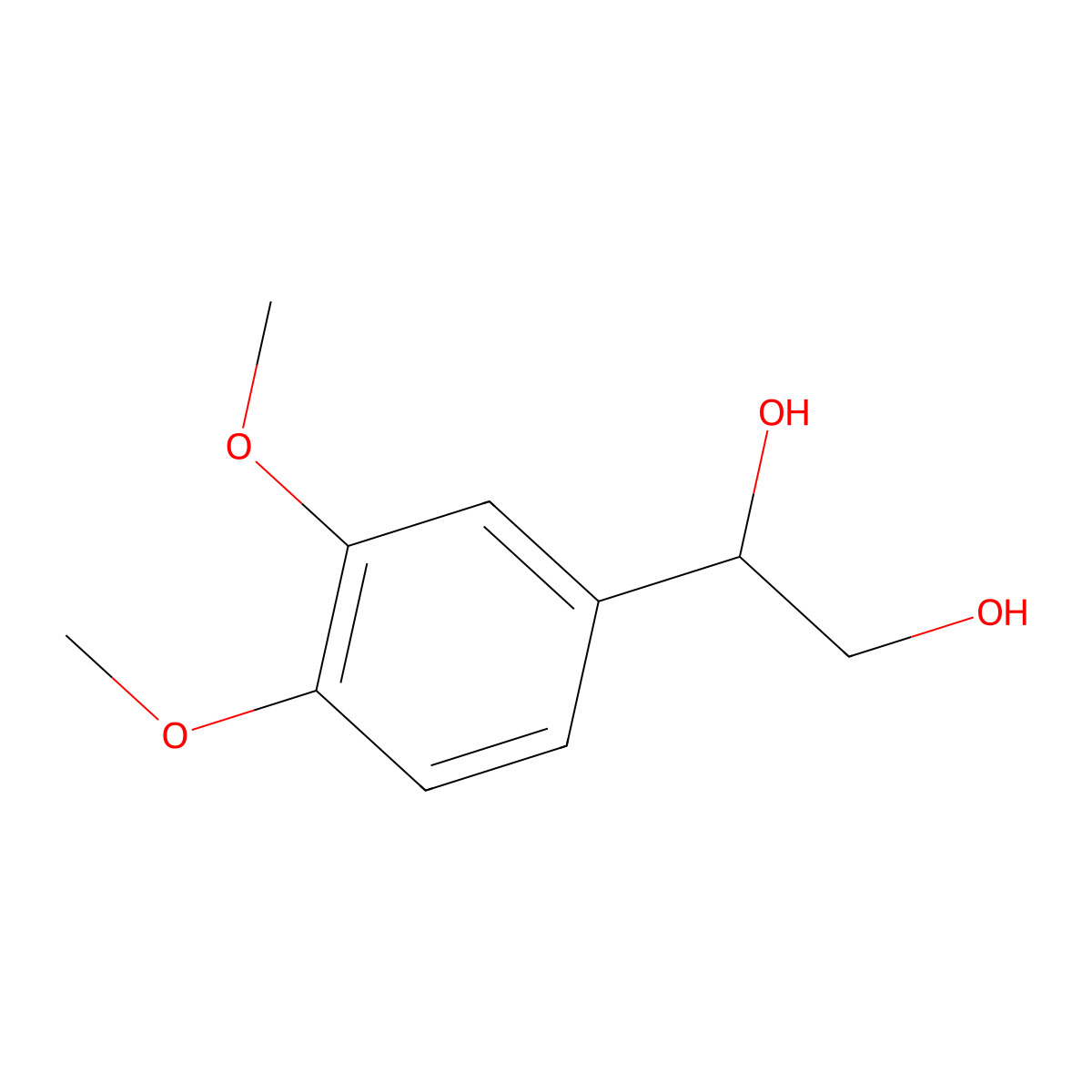 1-(3,4-Dimethoxyphenyl)ethane-1,2-diol molecular structure, CAS 13443-56-6