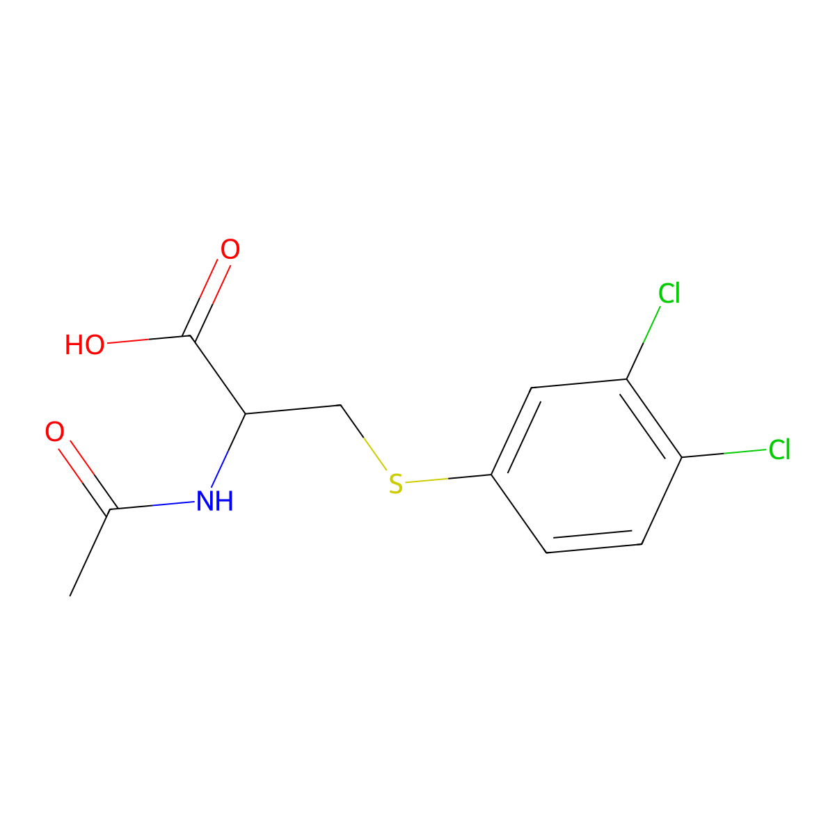 N-acetyl-S-(3,4-dichlorophenyl)cysteine molecular structure, CAS 13443-69-1