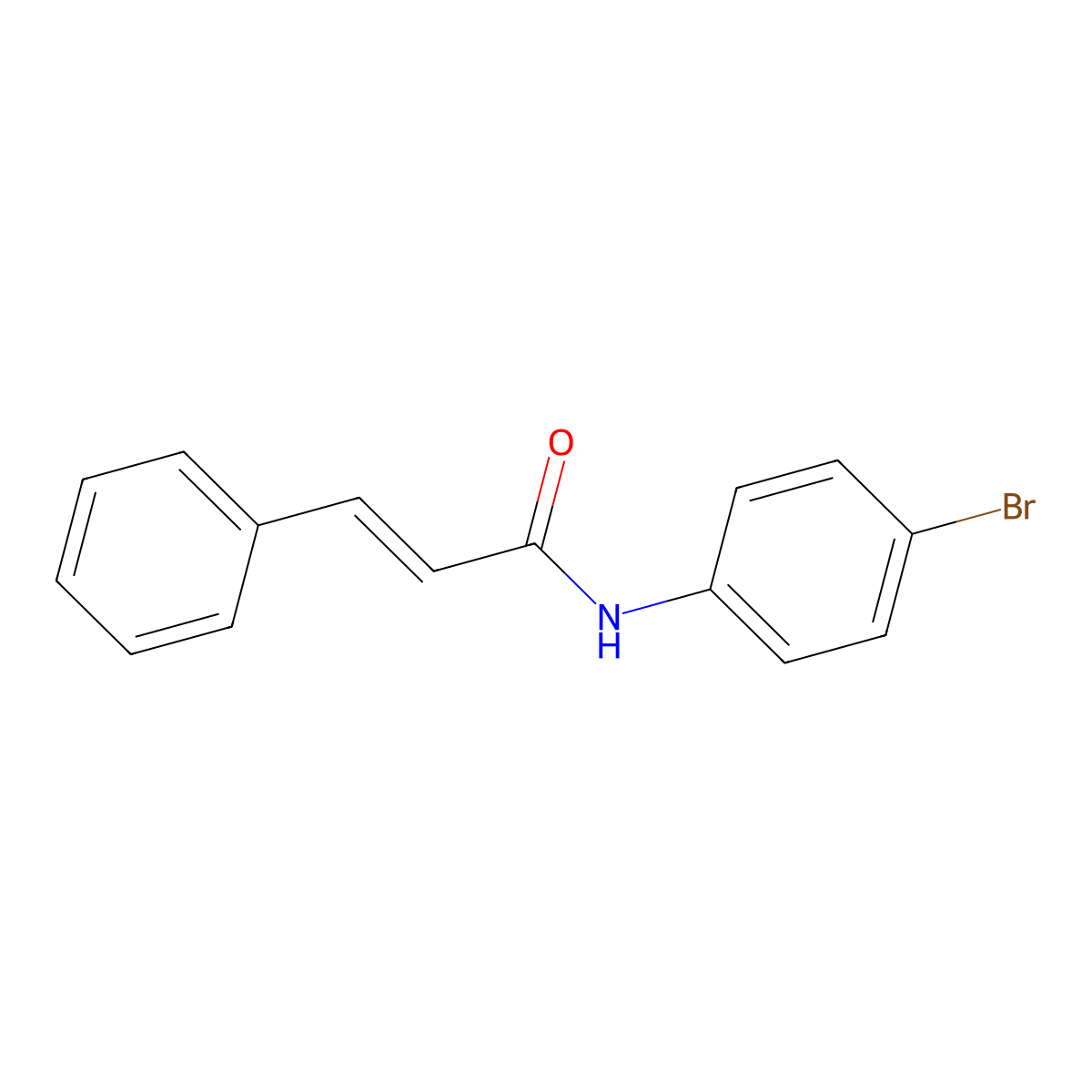 2-Propenamide, N-(4-bromophenyl)-3-phenyl-, (E)- molecular structure, CAS 134430-89-0