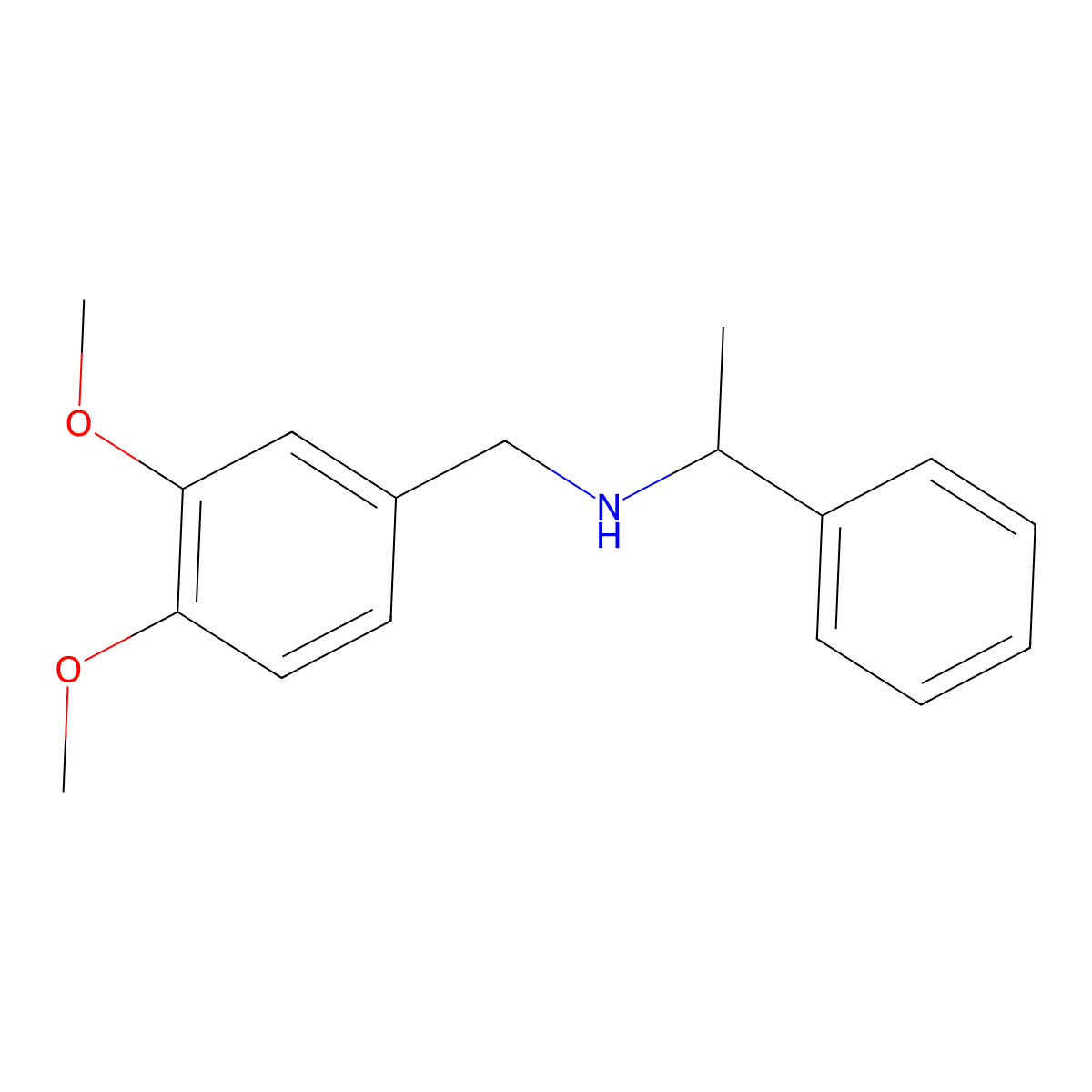 (R)-N-(3,4-Dimethoxybenzyl)-1-phenylethanamine molecular structure, CAS 134430-93-6